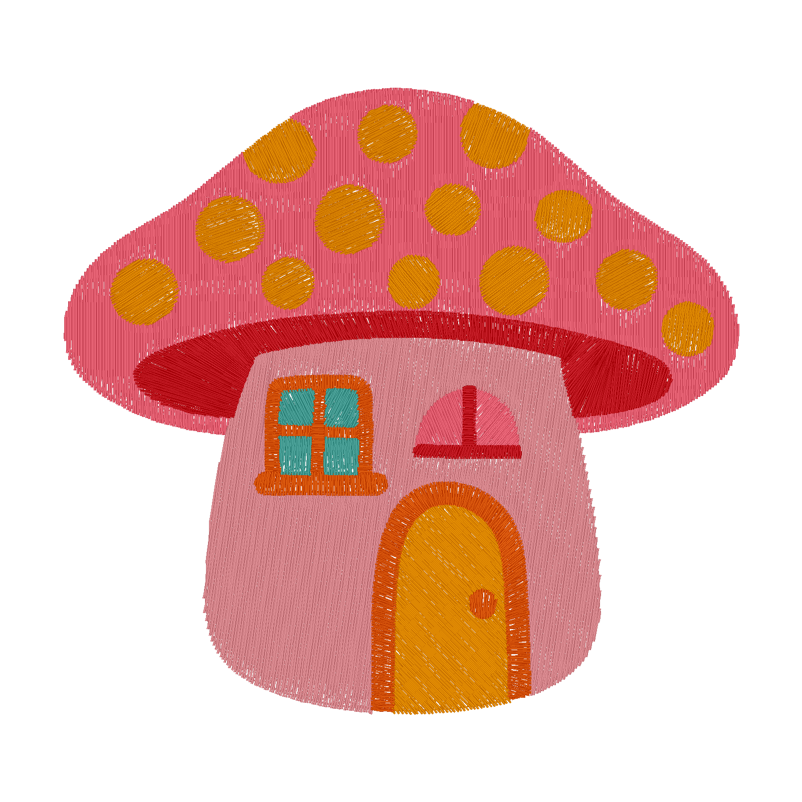 Mushroom House digital stitch preview