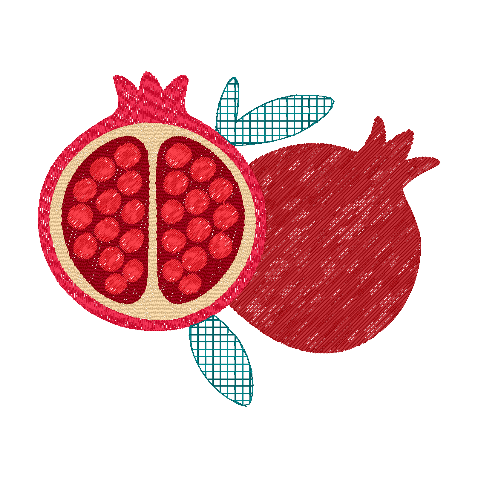 Pair of Pomegranates digital stitch preview
