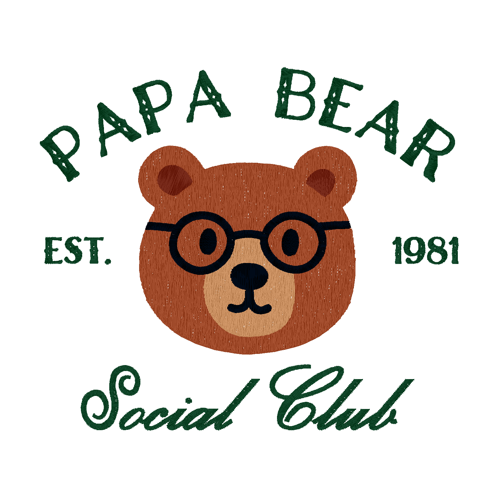 Papa Bear Social Club digital stitch preview