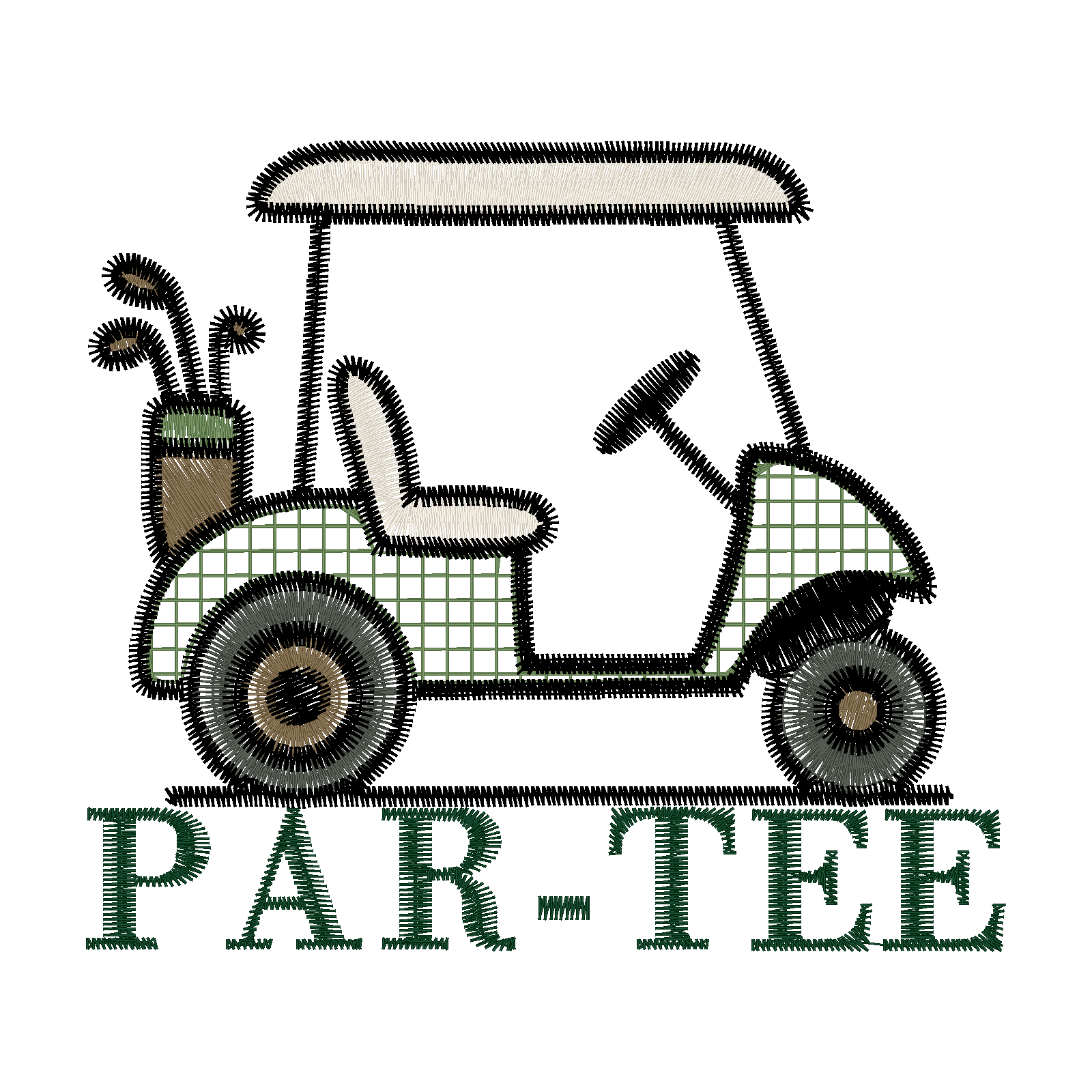 Par Tee Golf Cart digital stitch preview