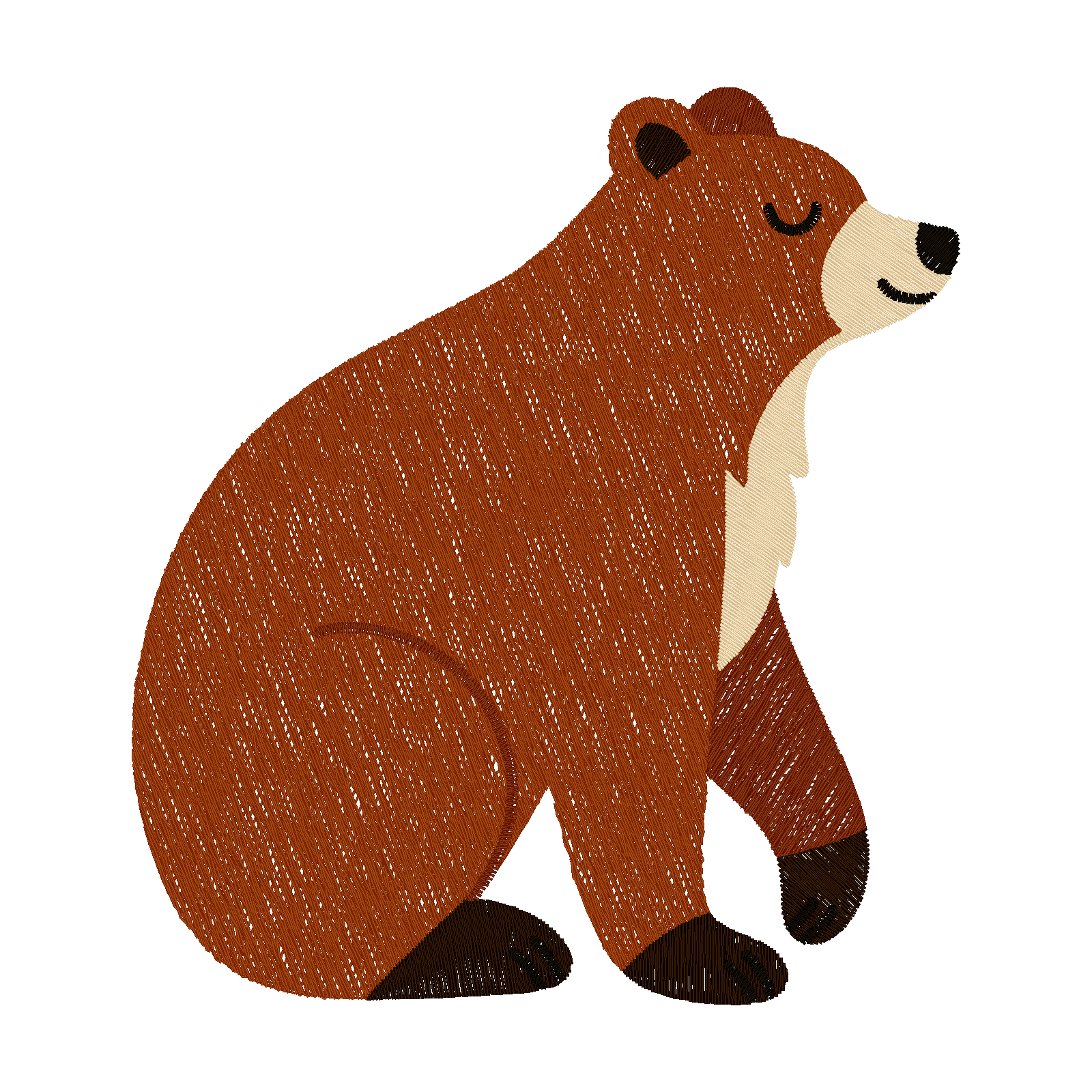 Peaceful Brown Bear digital stitch preview