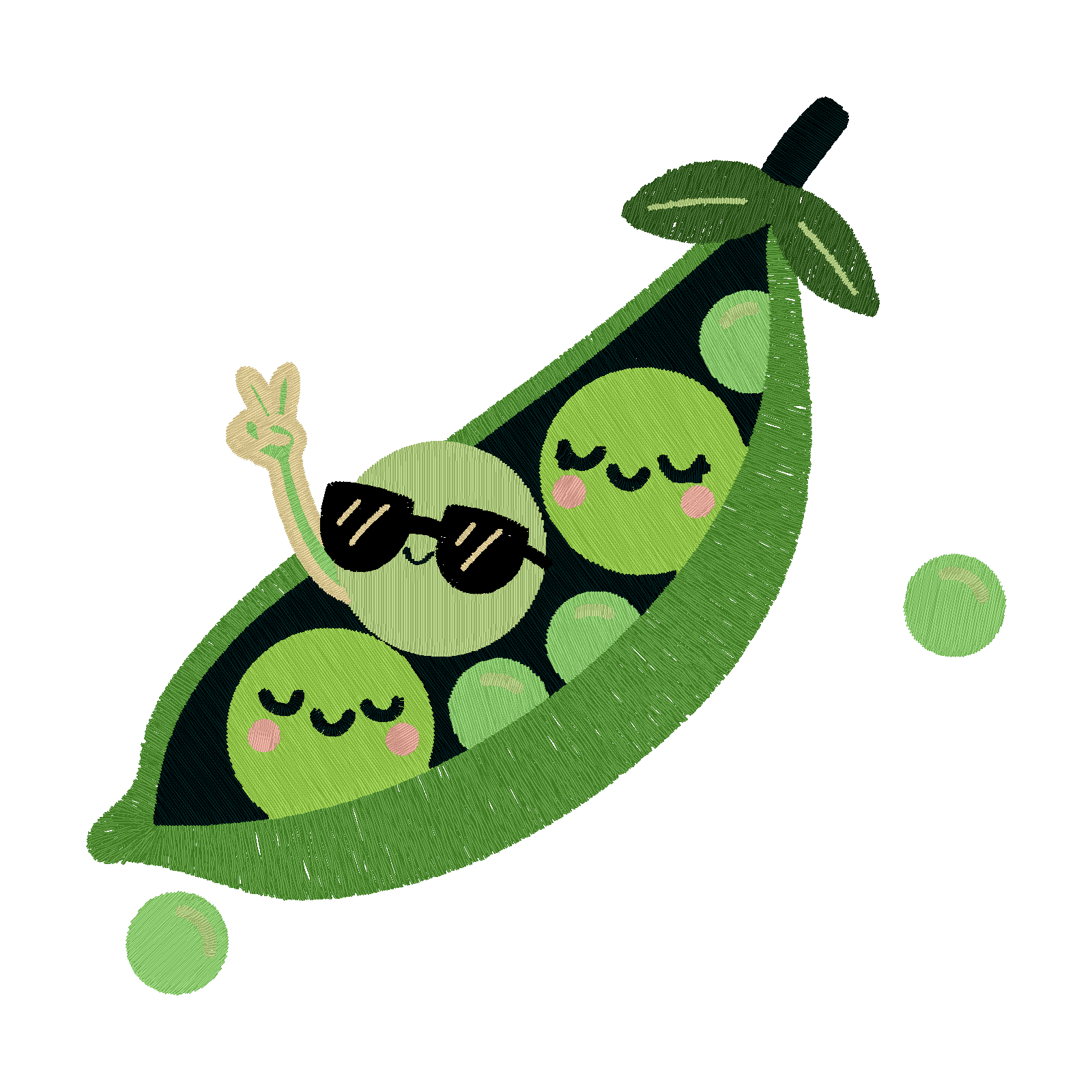 Peas Out digital stitch preview