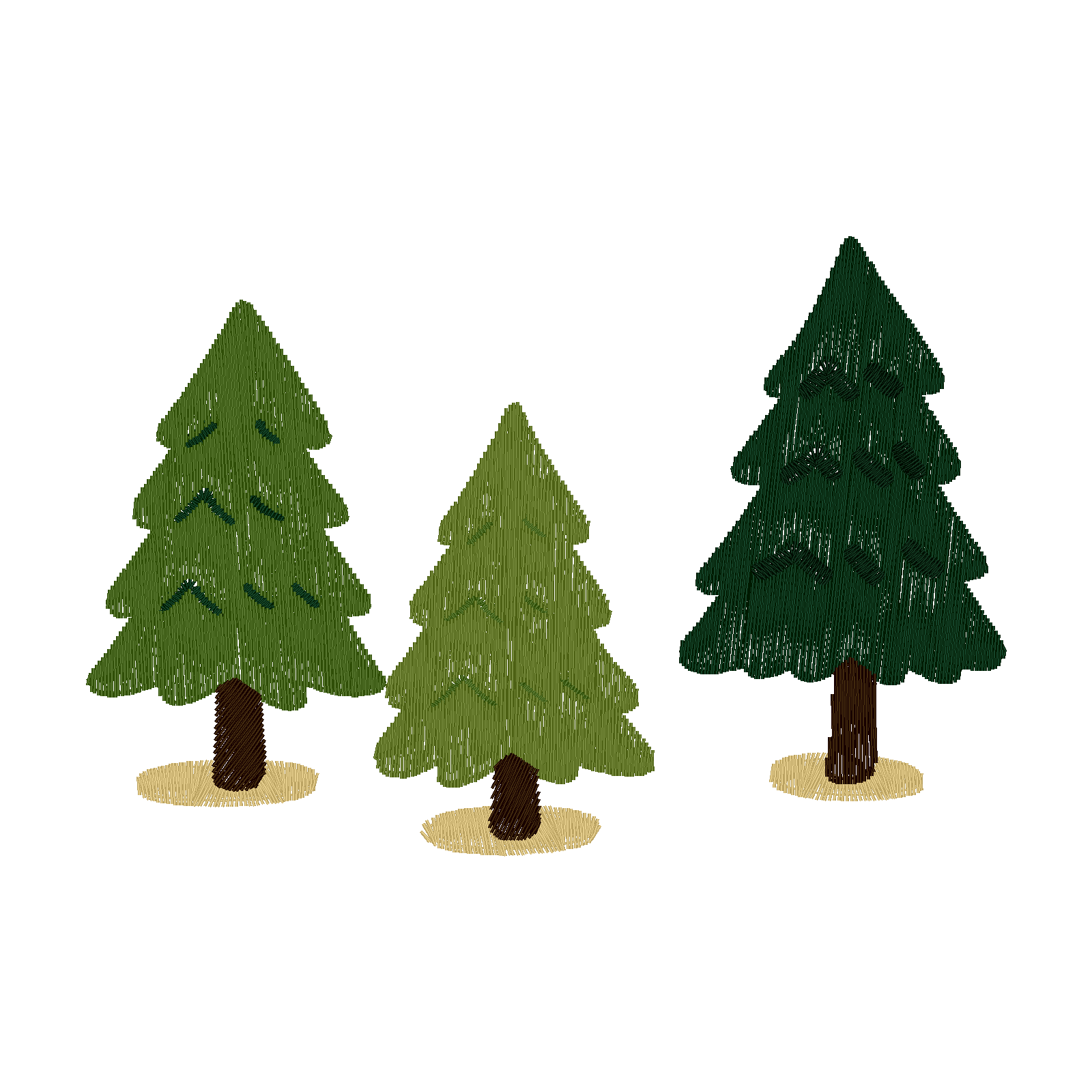Pine Trees digital stitch preview