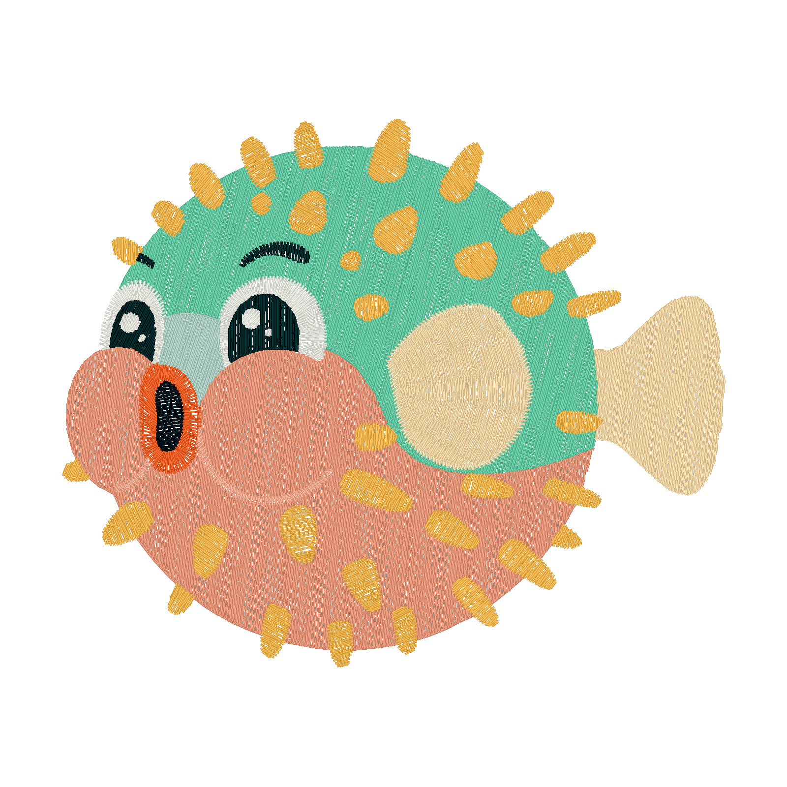 Puffy Pal Fish digital stitch preview