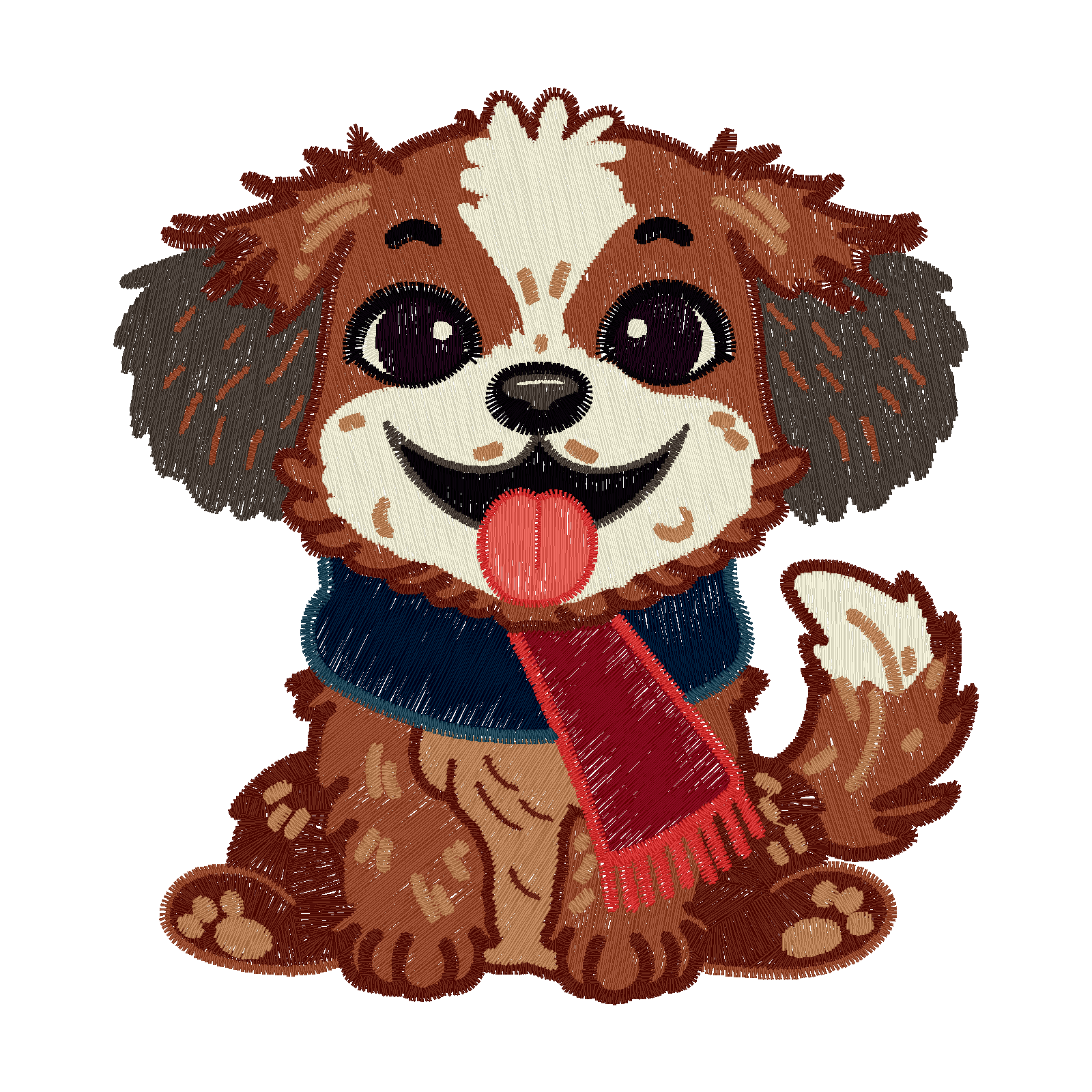 Puppy with Scarf digital stitch preview