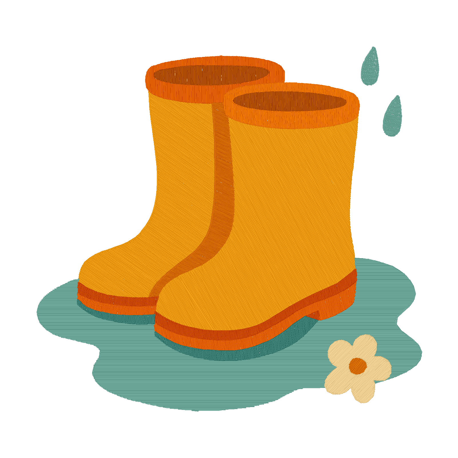 Rain Boots digital stitch preview