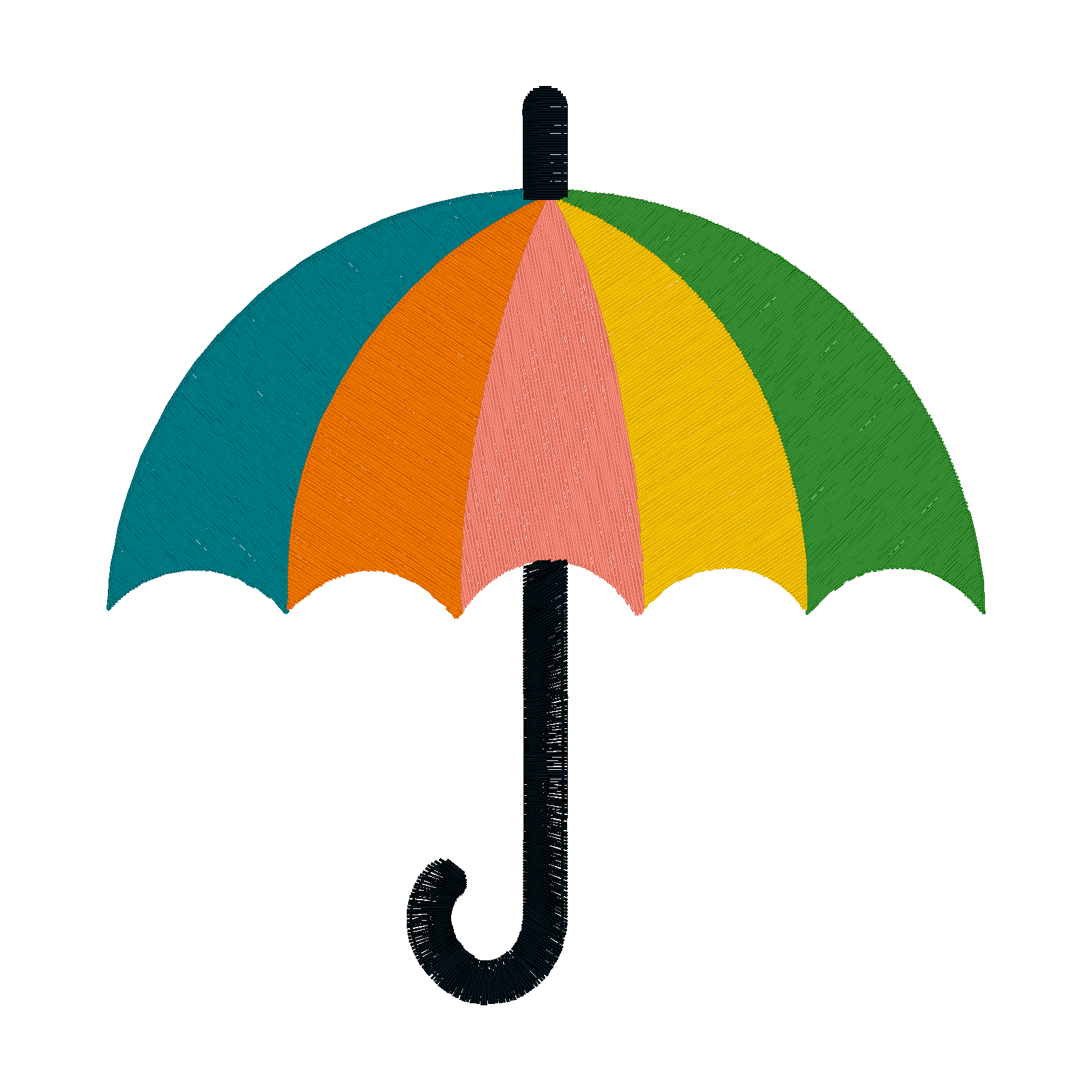 Rainbow Umbrella digital stitch preview