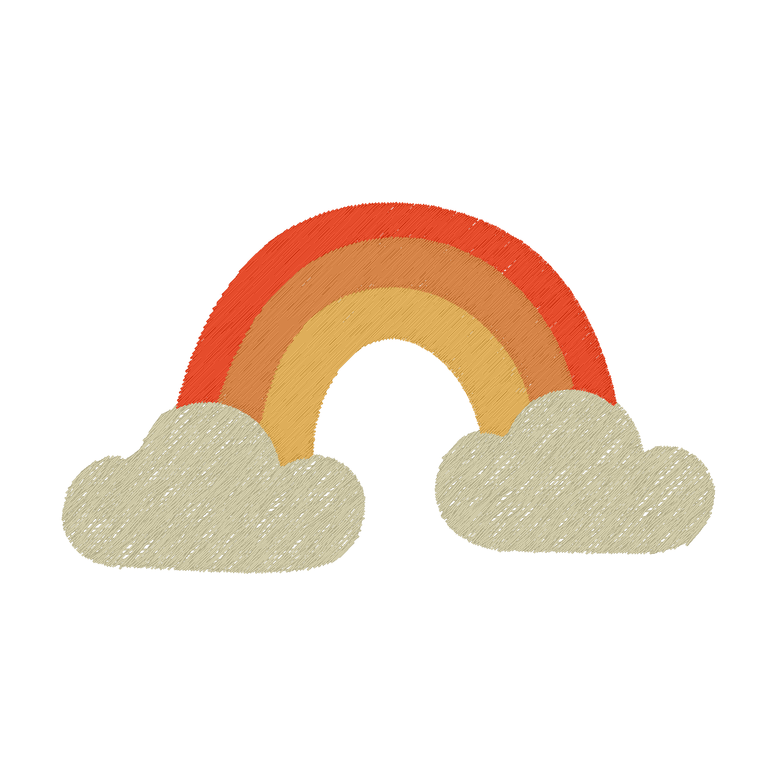 Rainbow with Clouds digital stitch preview