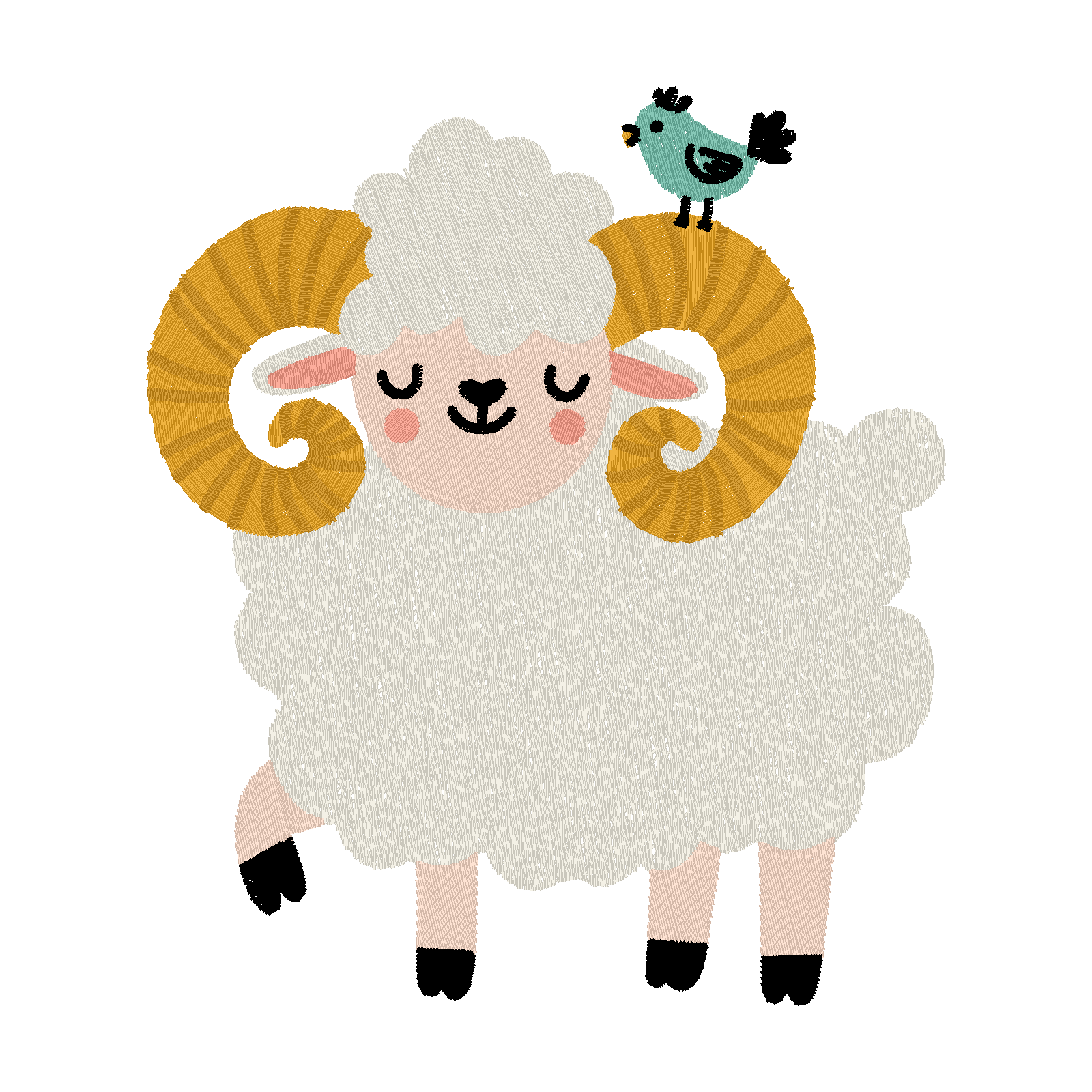 Ram and Buddy digital stitch preview