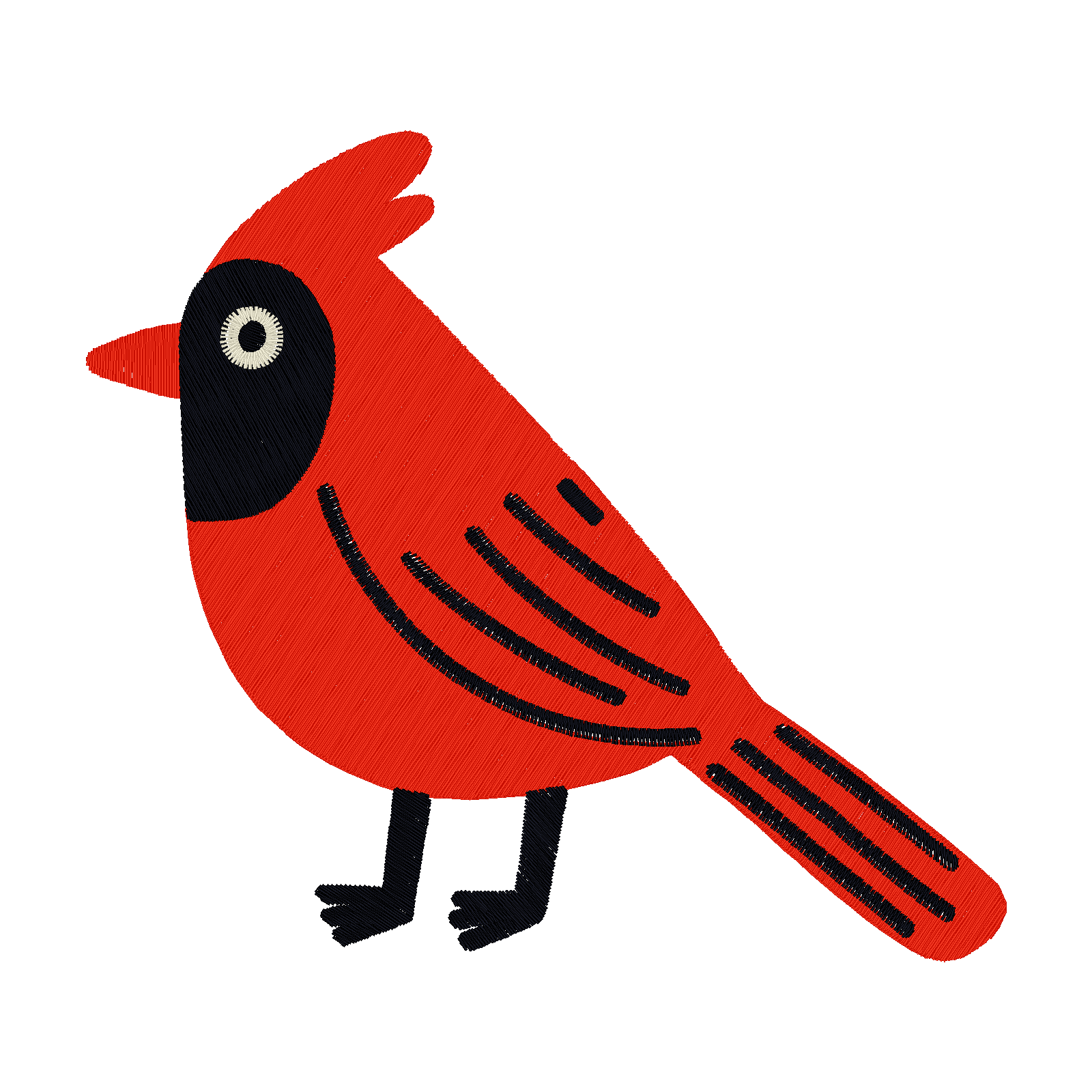 Red Cardinal Bird digital stitch preview