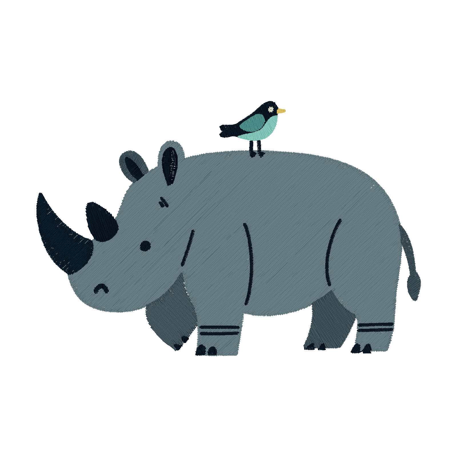 Rhino Buddy digital stitch preview