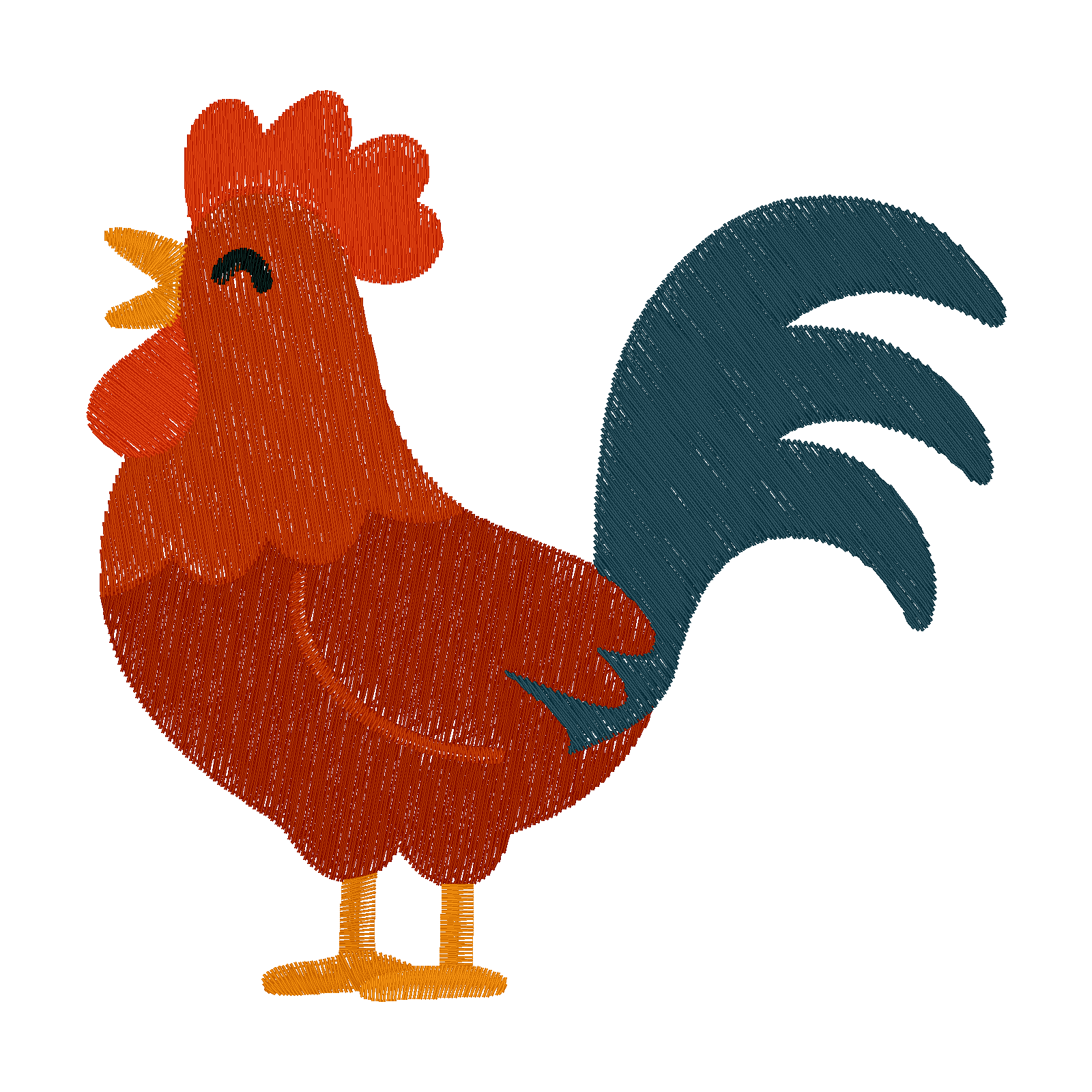 Rooster digital stitch preview