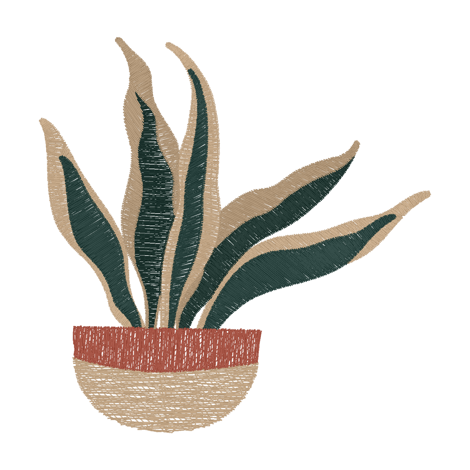 Saffron Snake Plant digital stitch preview