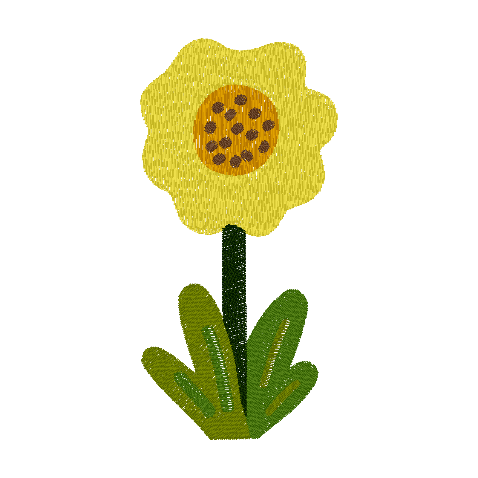Scalloped Yellow Flower digital stitch preview