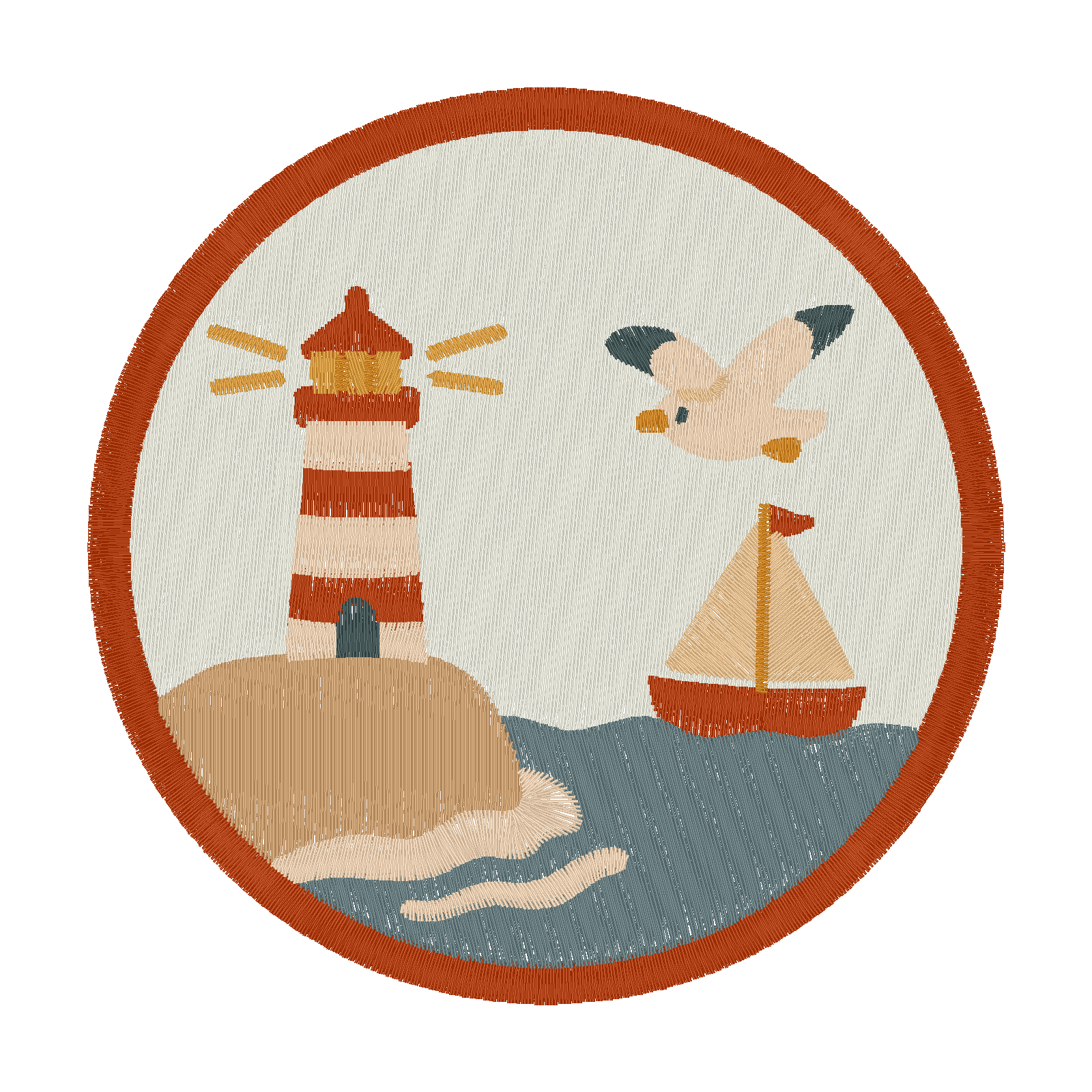 Seaside Beacon Patch digital stitch preview