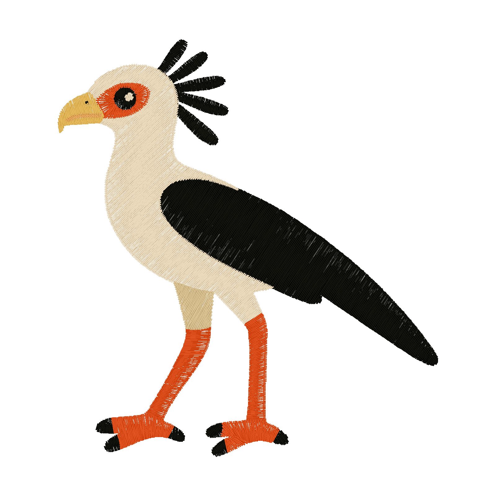 Secretary Bird digital stitch preview
