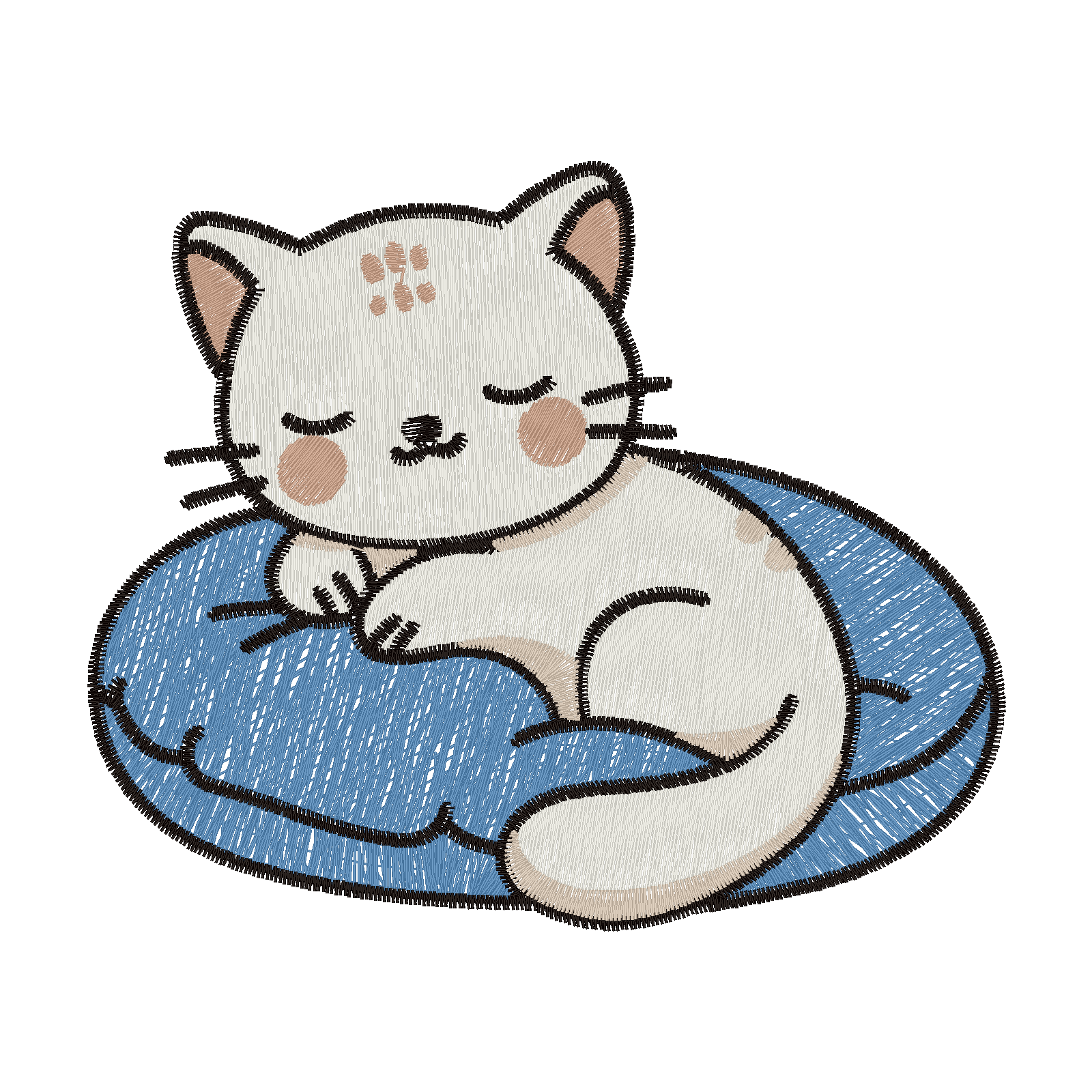 Sleepy Kitty digital stitch preview