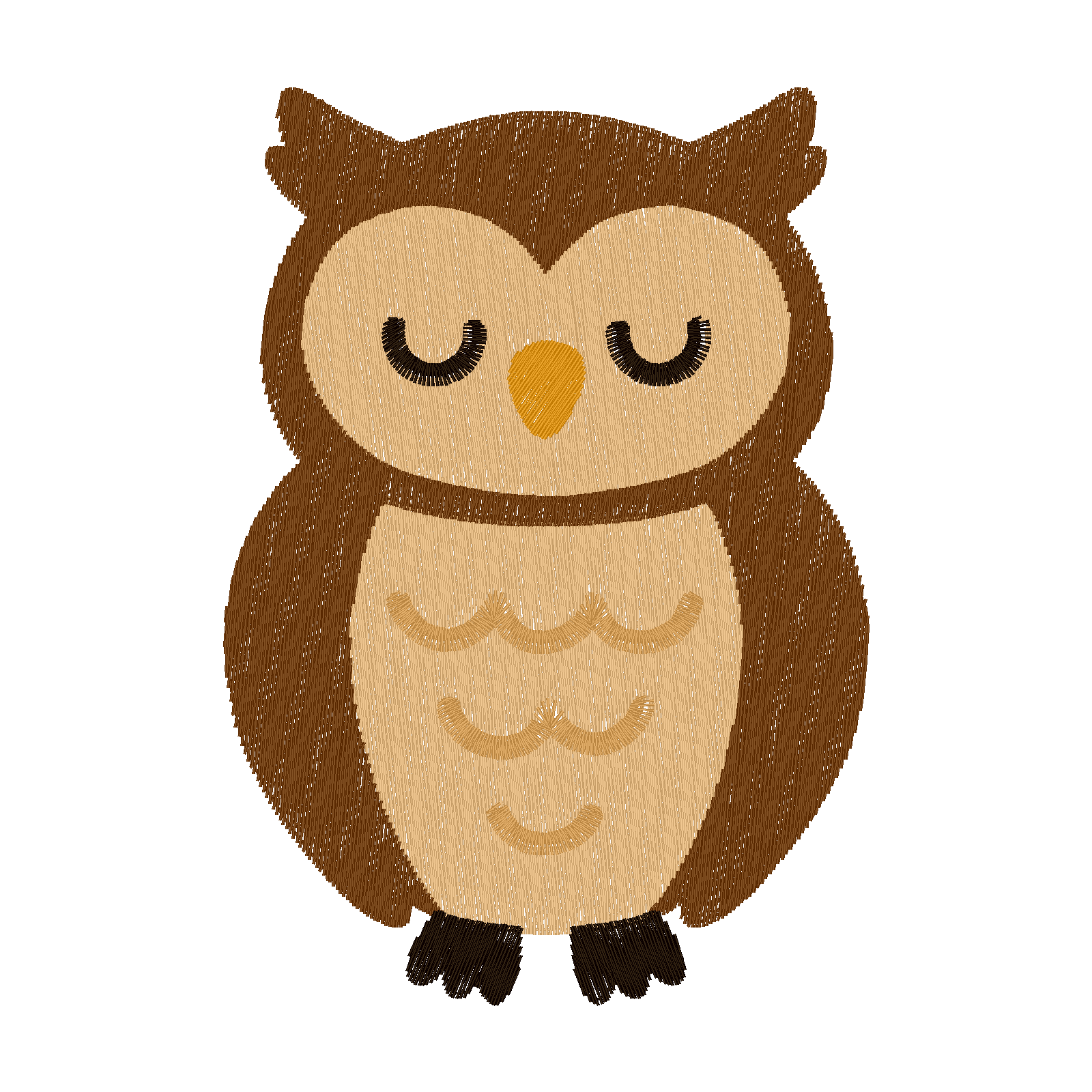 Sleepy Owl digital stitch preview