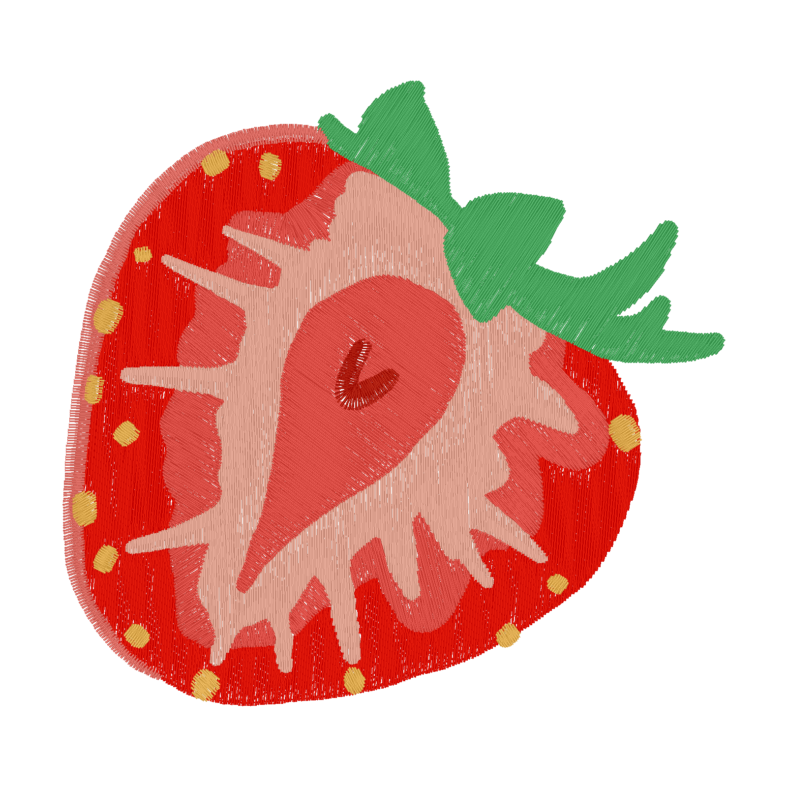Sliced Strawberry digital stitch preview