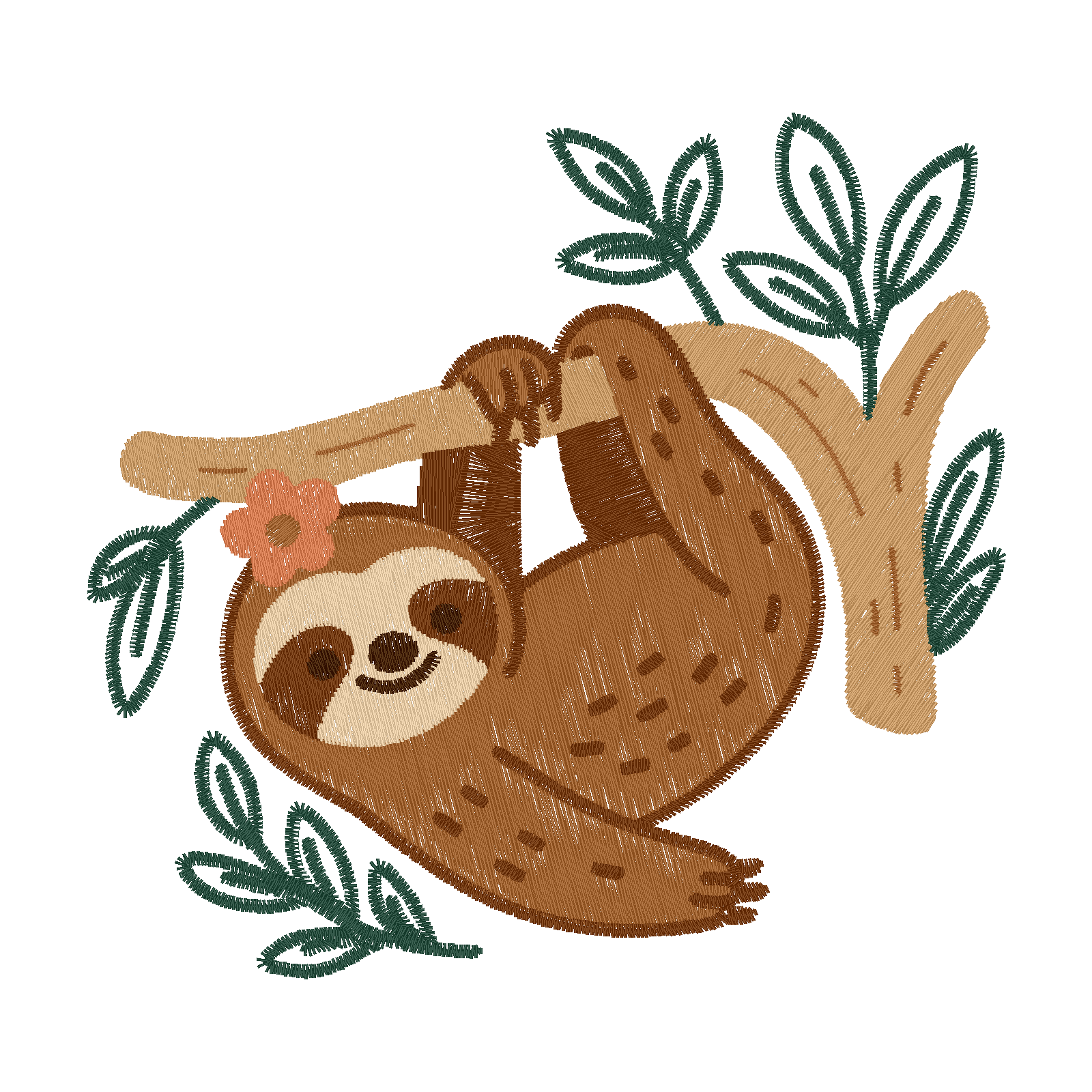Sloth digital stitch preview
