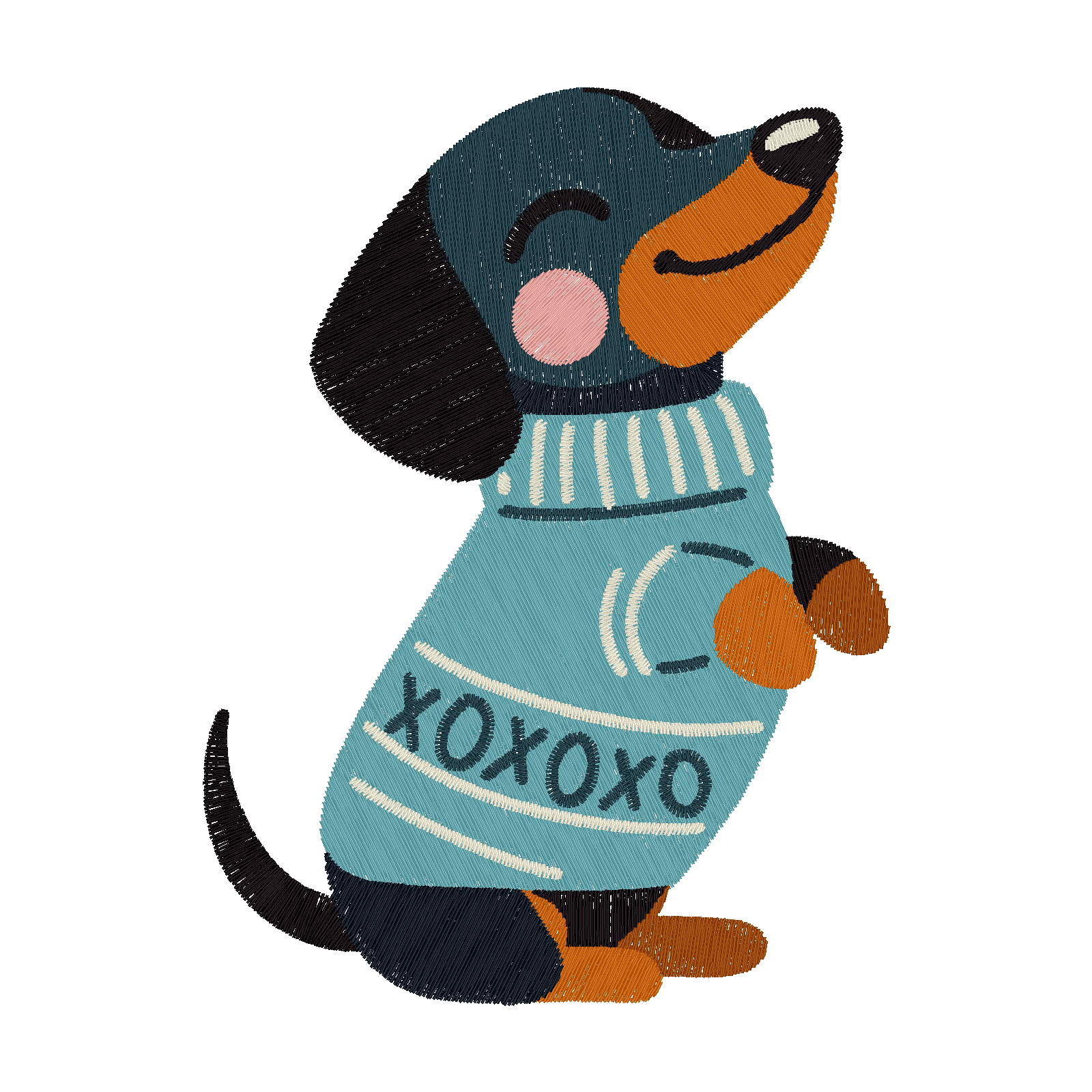Snuggle Sausage Pup digital stitch preview