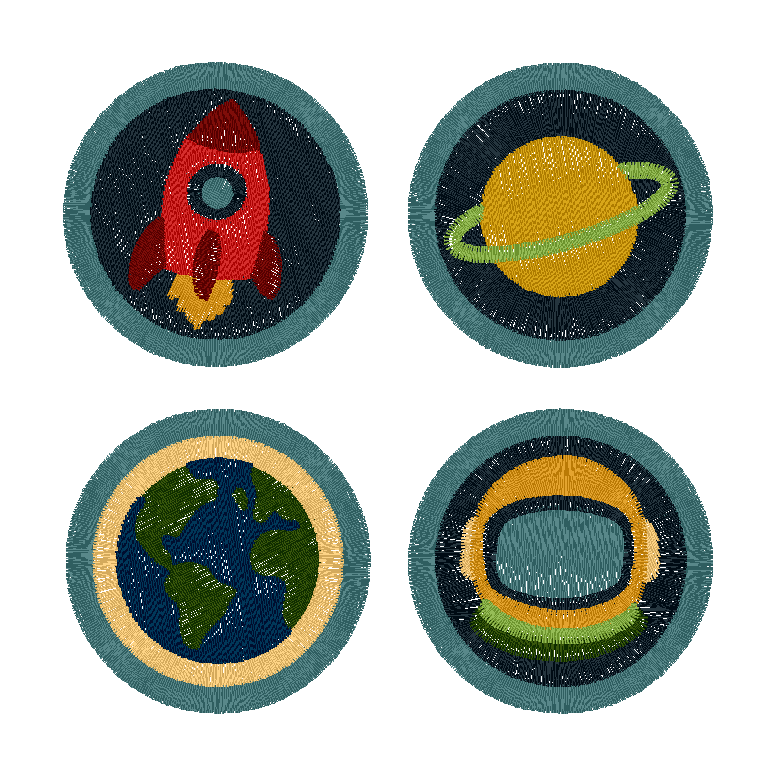 Space Badges digital stitch preview