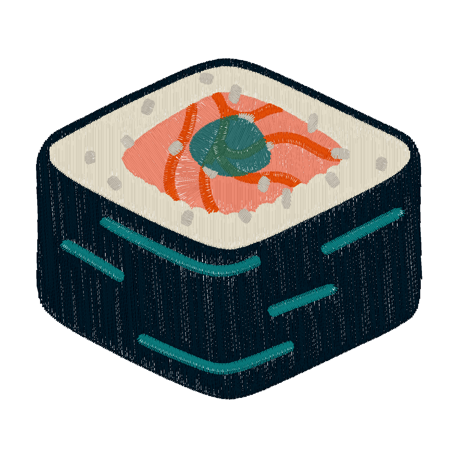 Square Sushi Roll digital stitch preview
