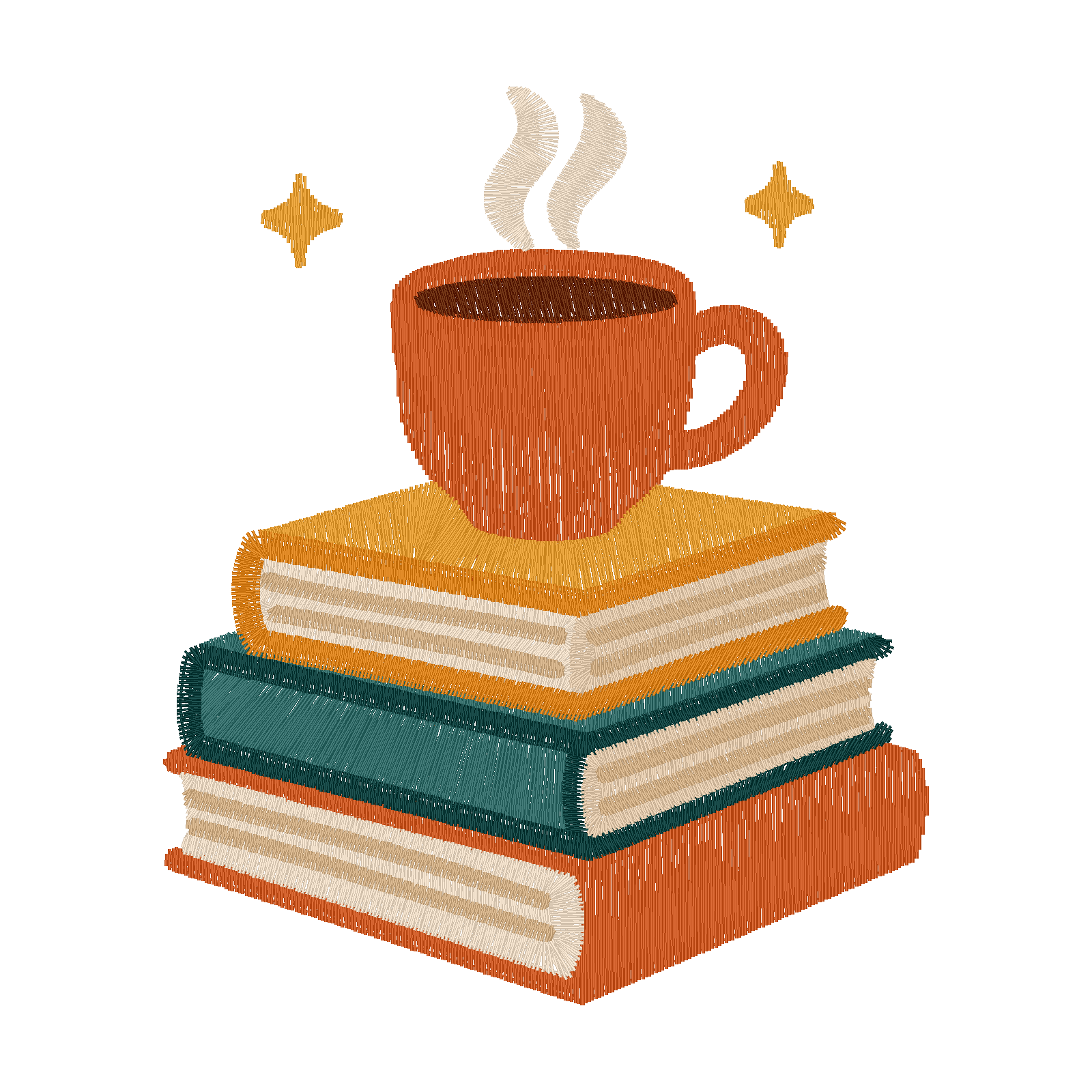 Stack of Books digital stitch preview