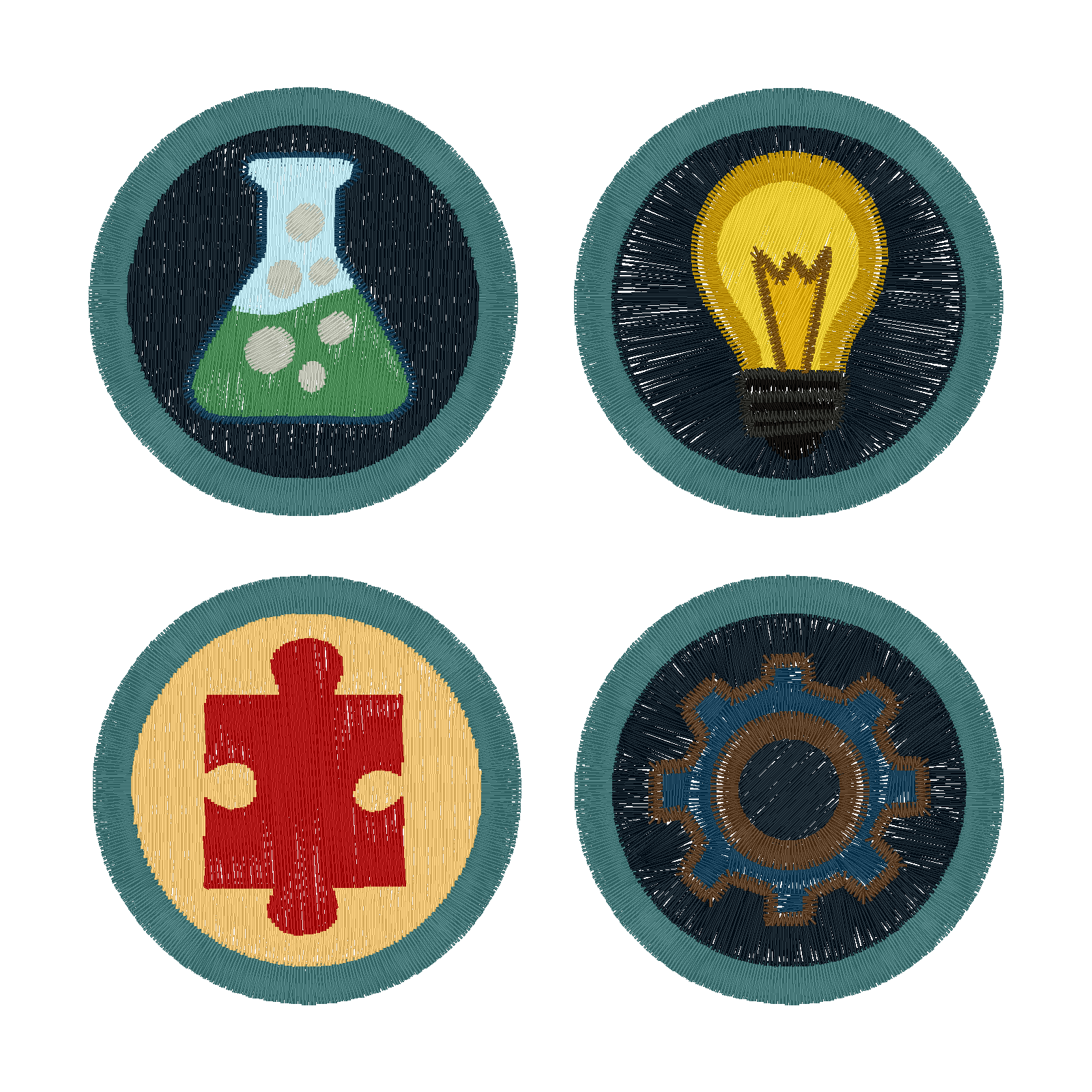 STEM Badges digital stitch preview