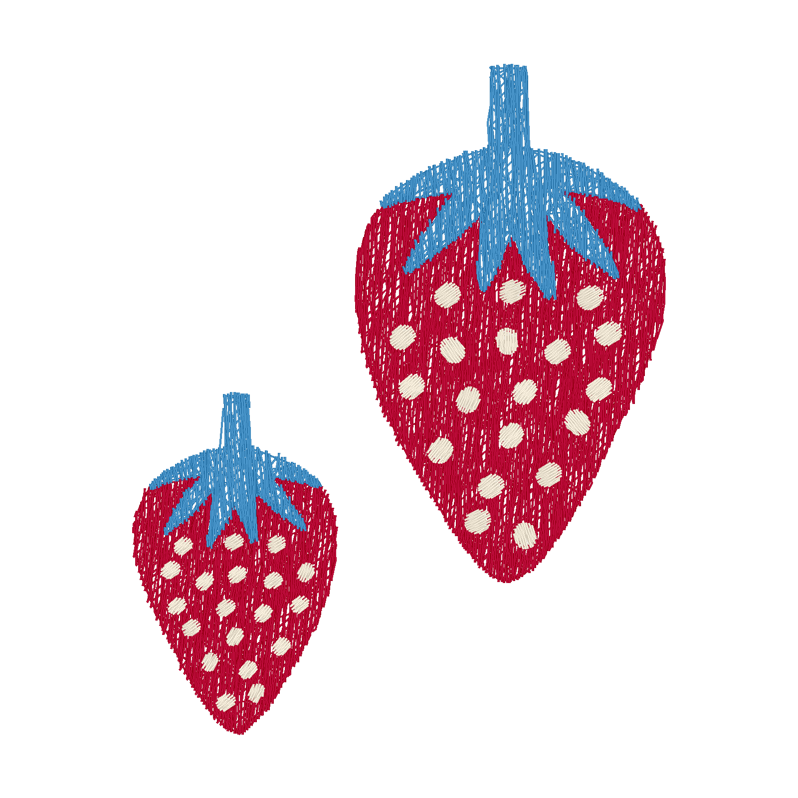 Strawberry Pair stitch preview