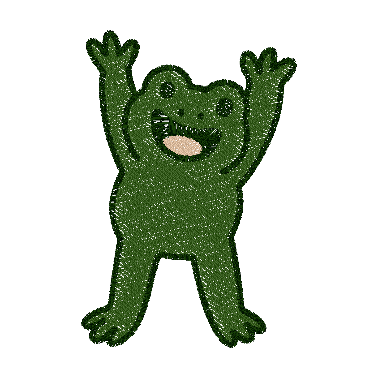 Stretching Frog digital stitch preview
