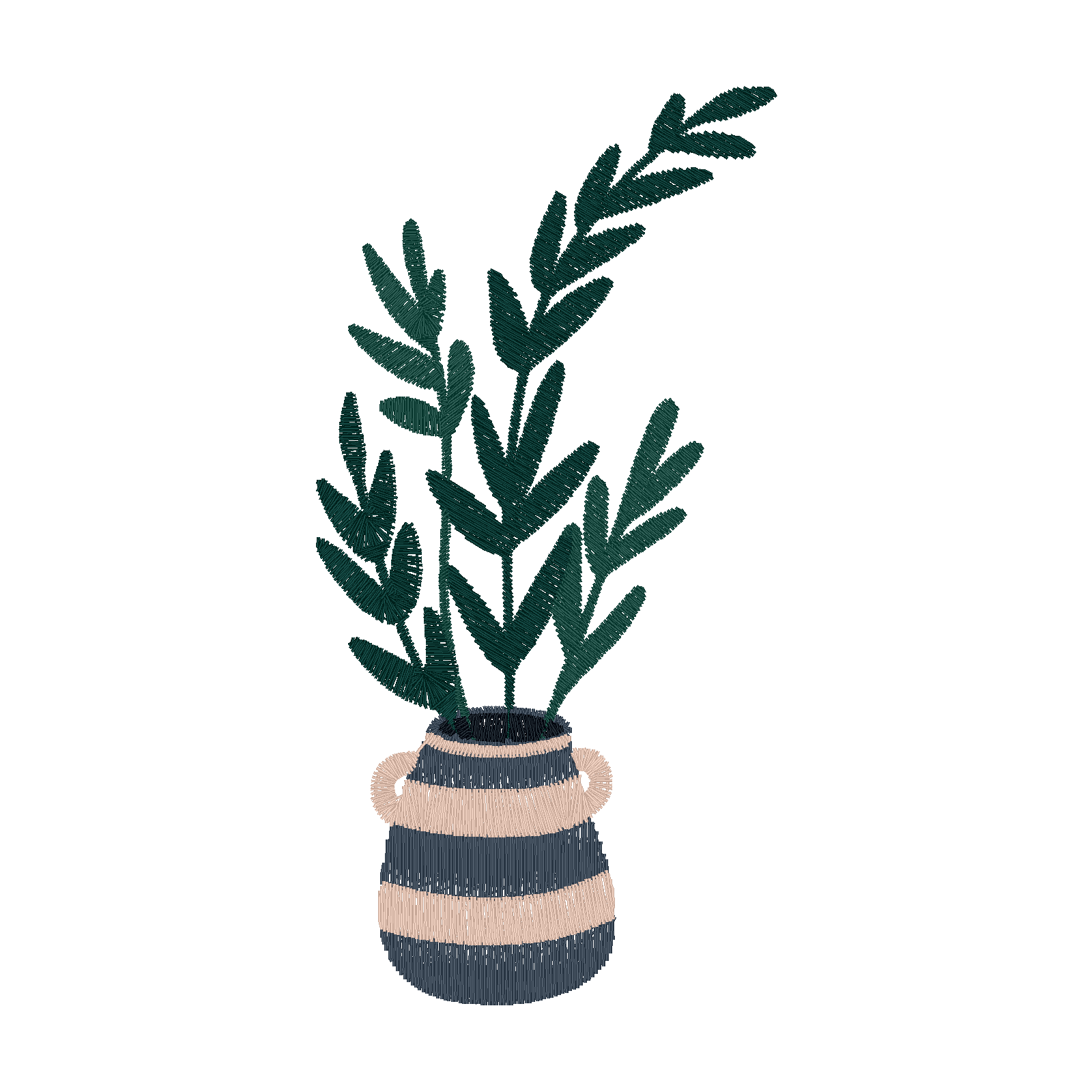 Striped Serenity Vase digital stitch preview