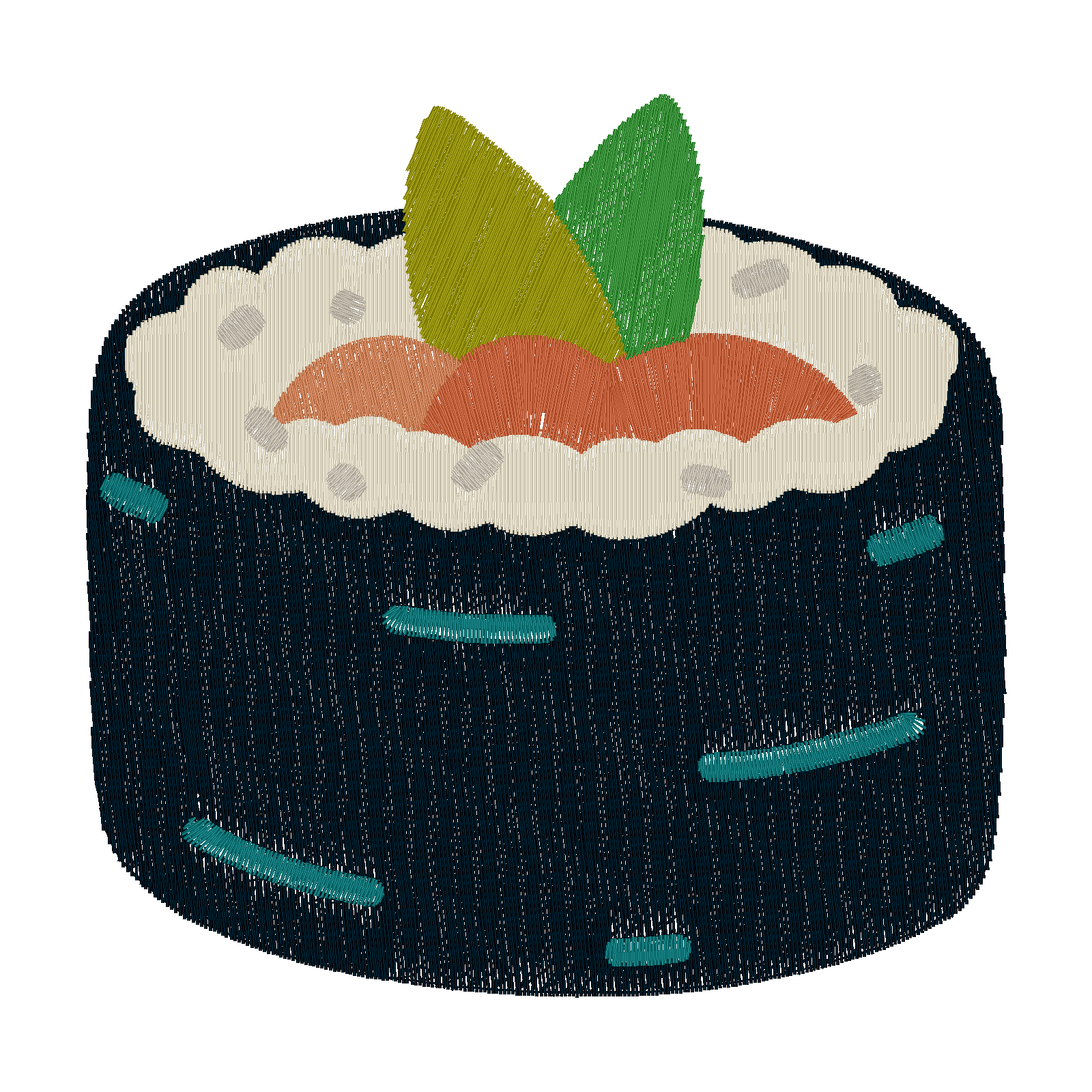 Sushi Roll digital stitch preview