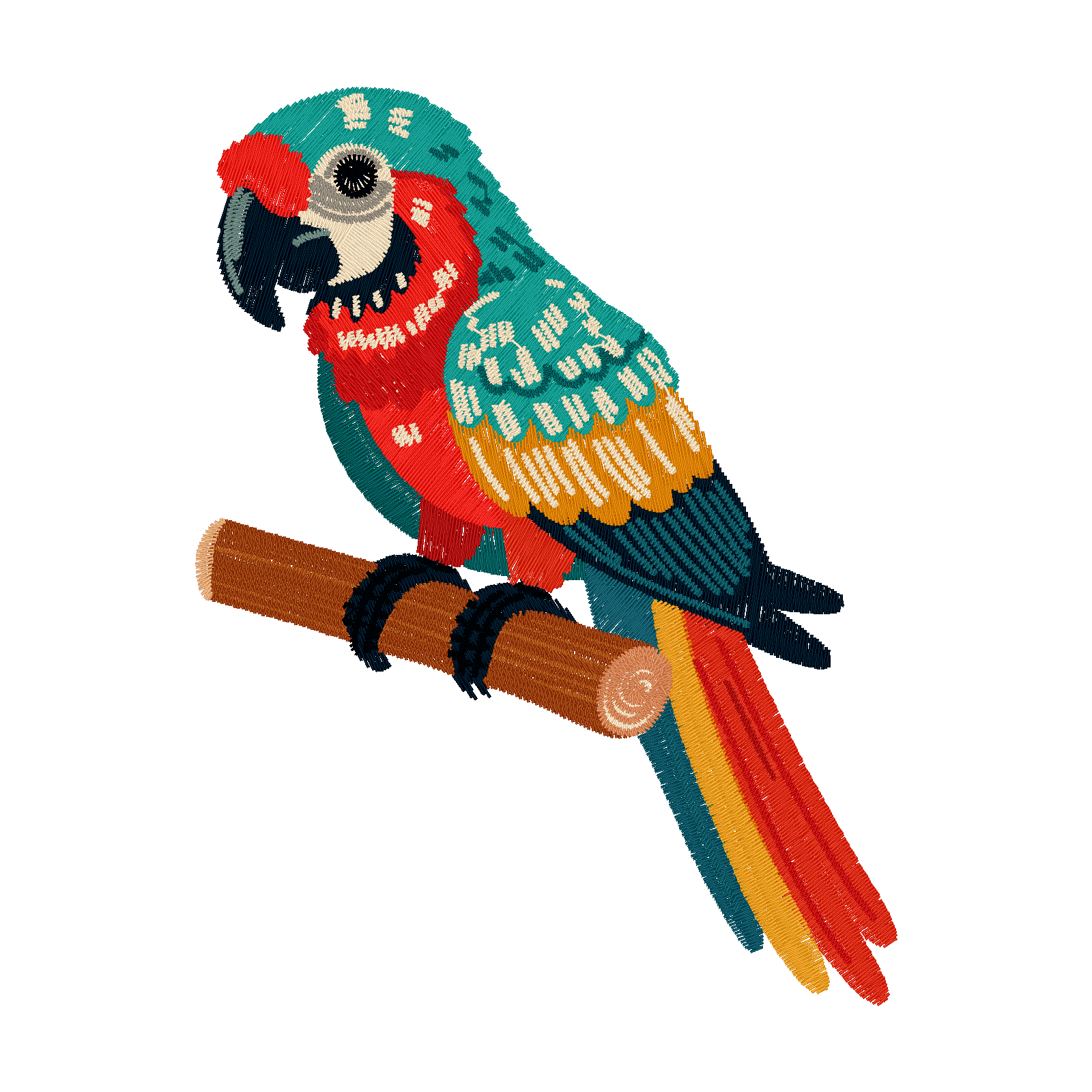 Tropical Perch Parrot digital stitch preview