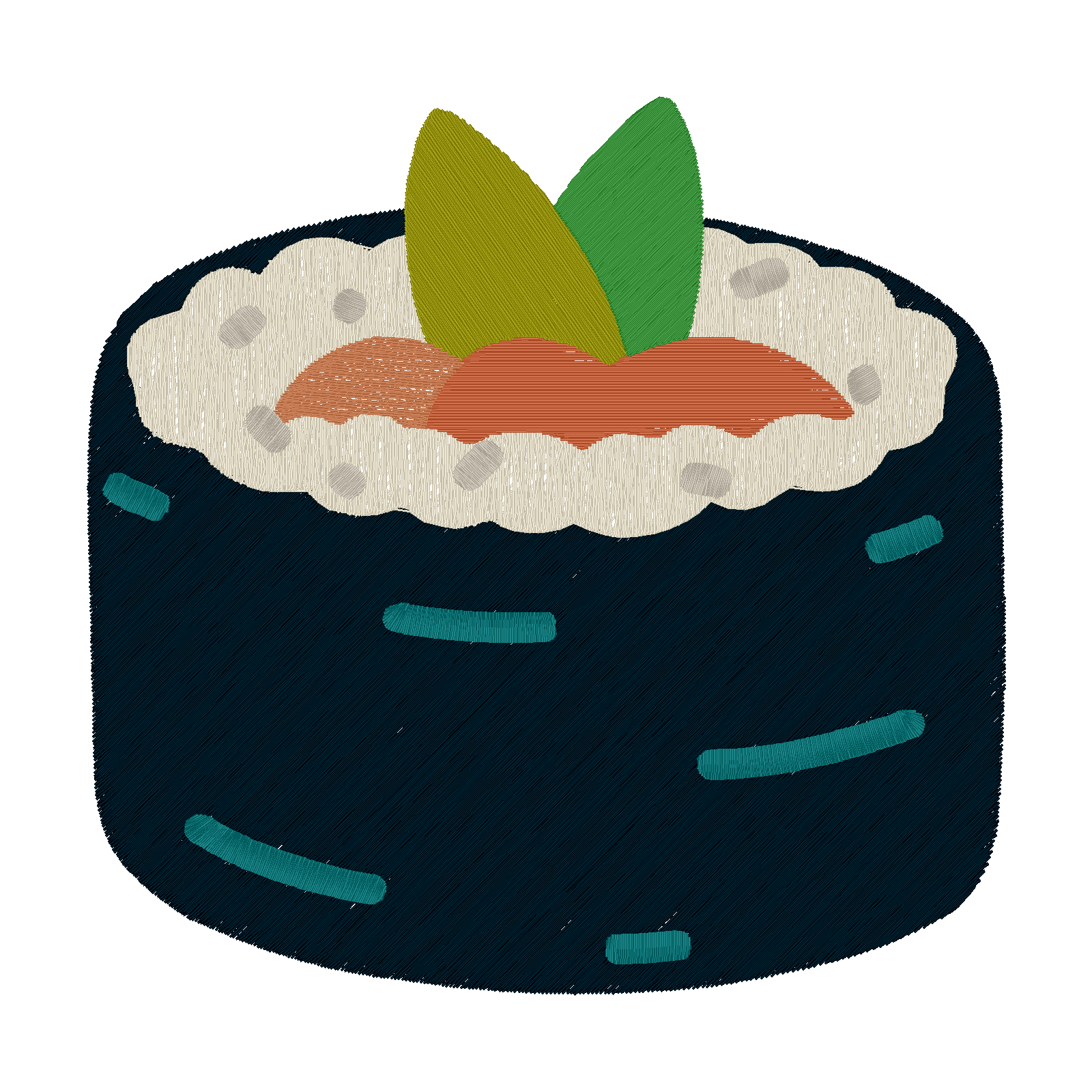 Tuna Sushi Roll digital stitch preview