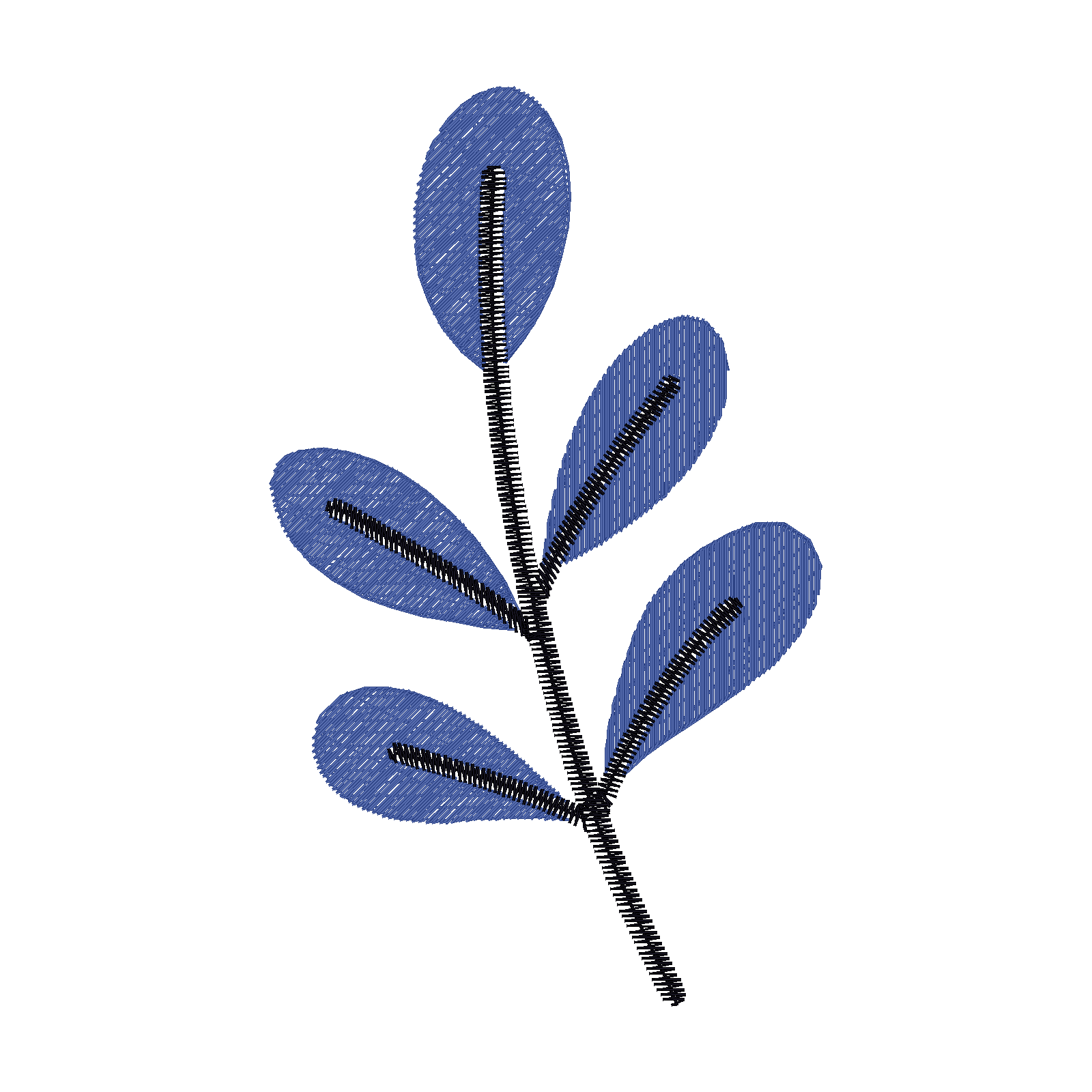 Twilight Leaf Sprig digital stitch preview