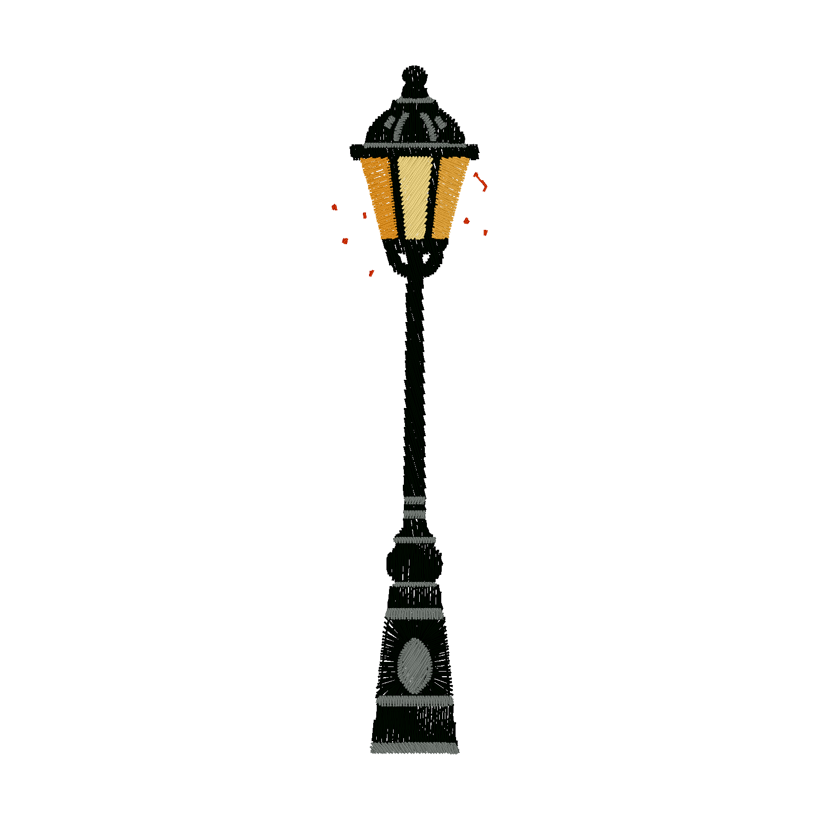 Vintage Lamp Post digital stitch preview