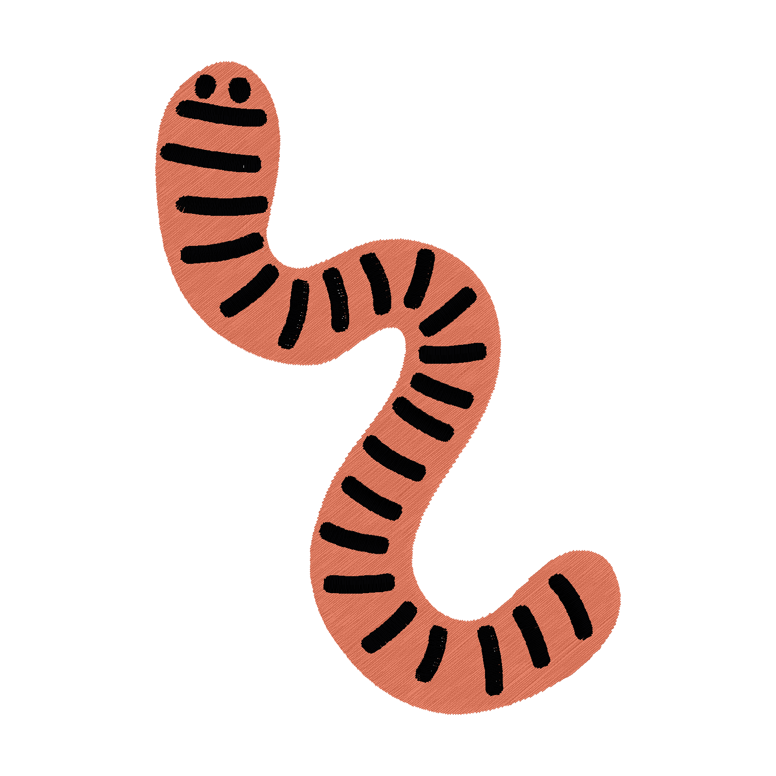 Wiggly Wonder Worm digital stitch preview