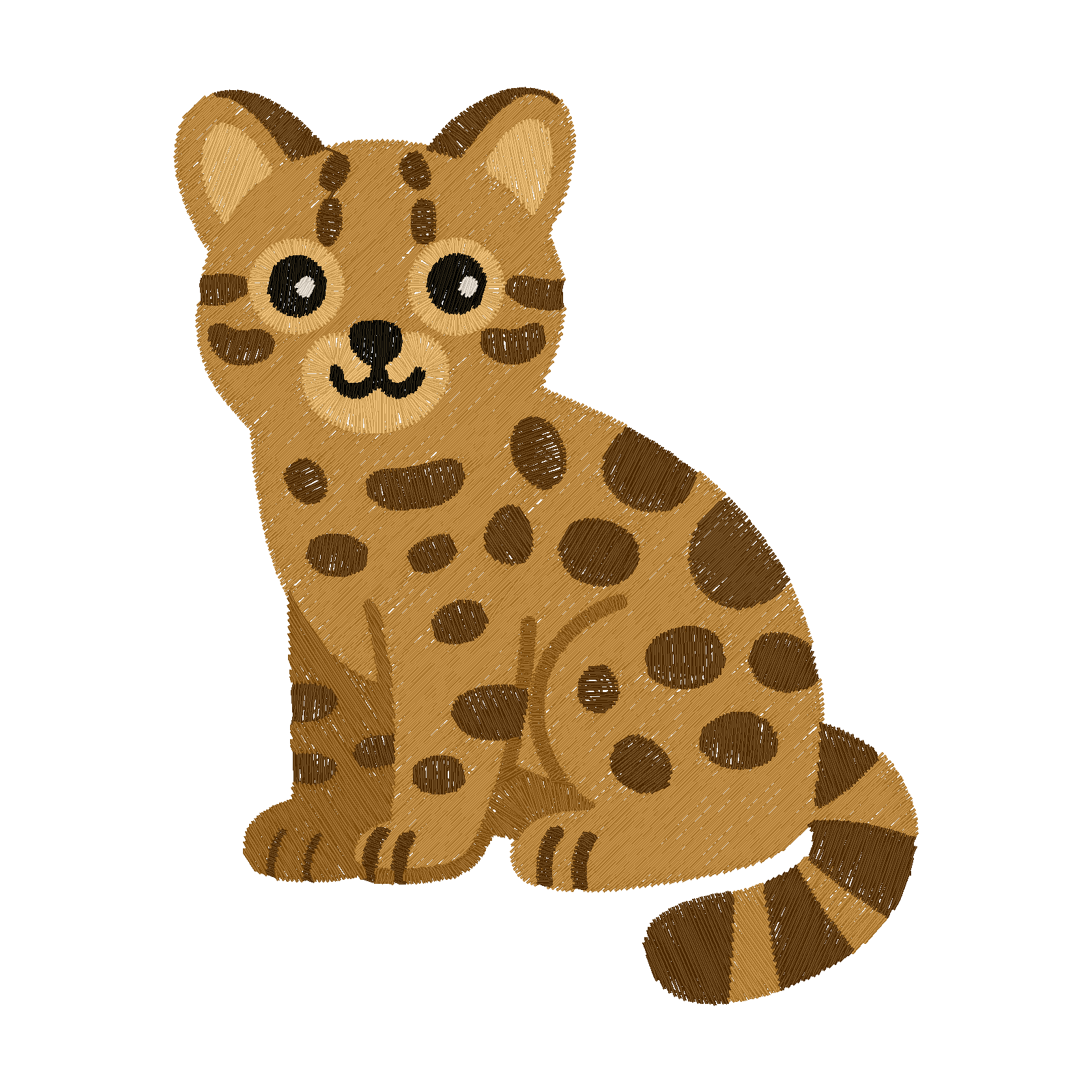 Wild Spotted Cat digital stitch preview