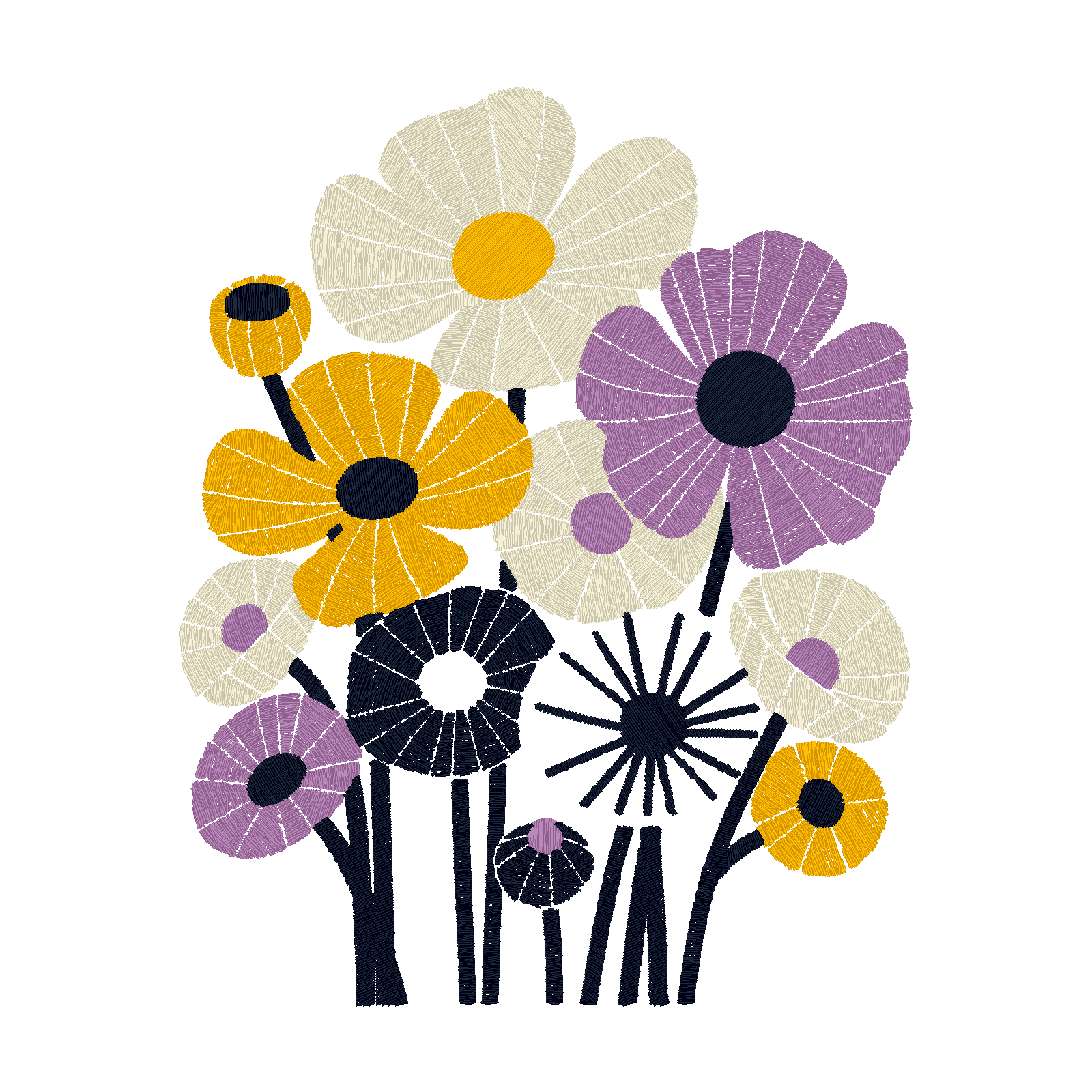 Wildflower Bouquet digital stitch preview