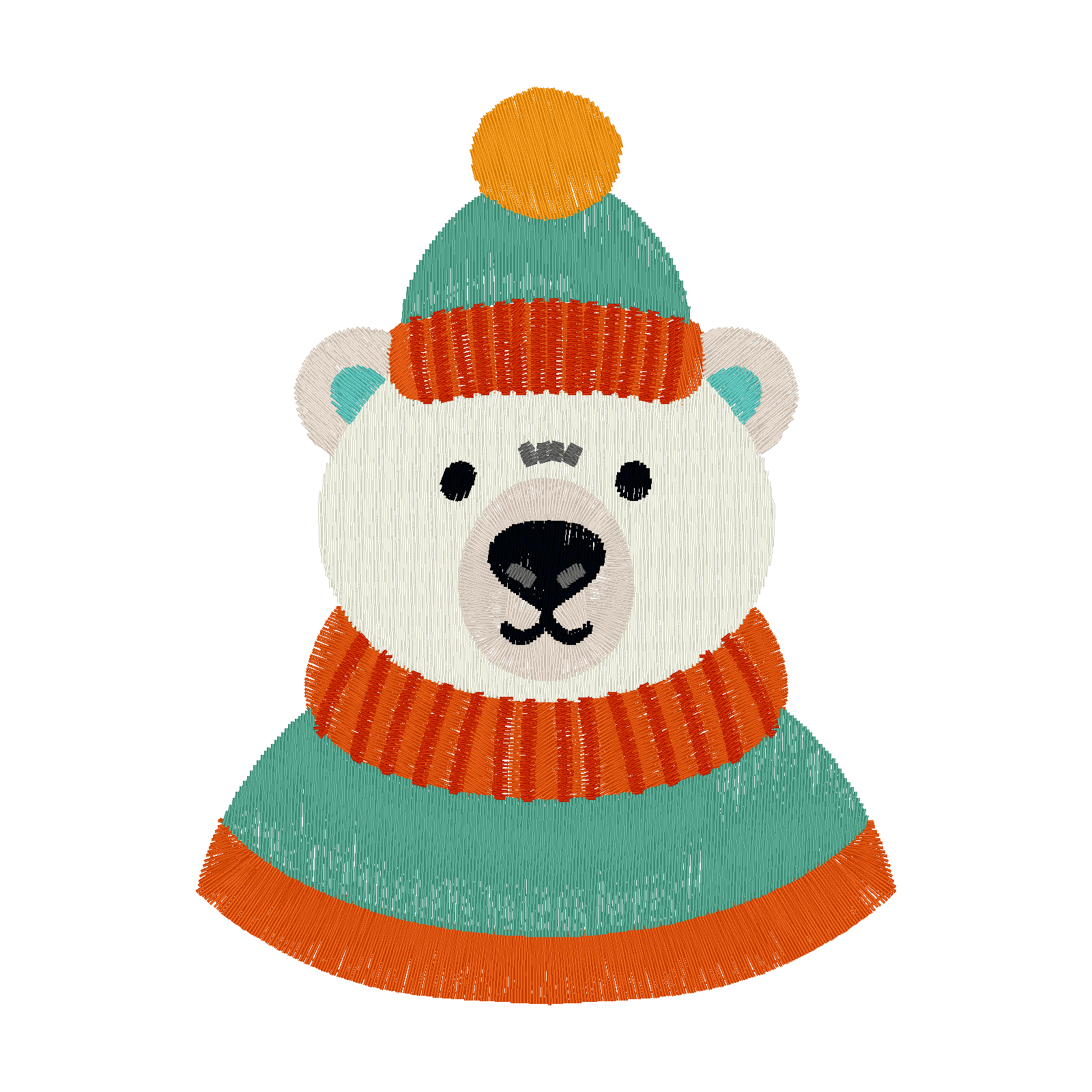Winter Polar Bear digital stitch preview