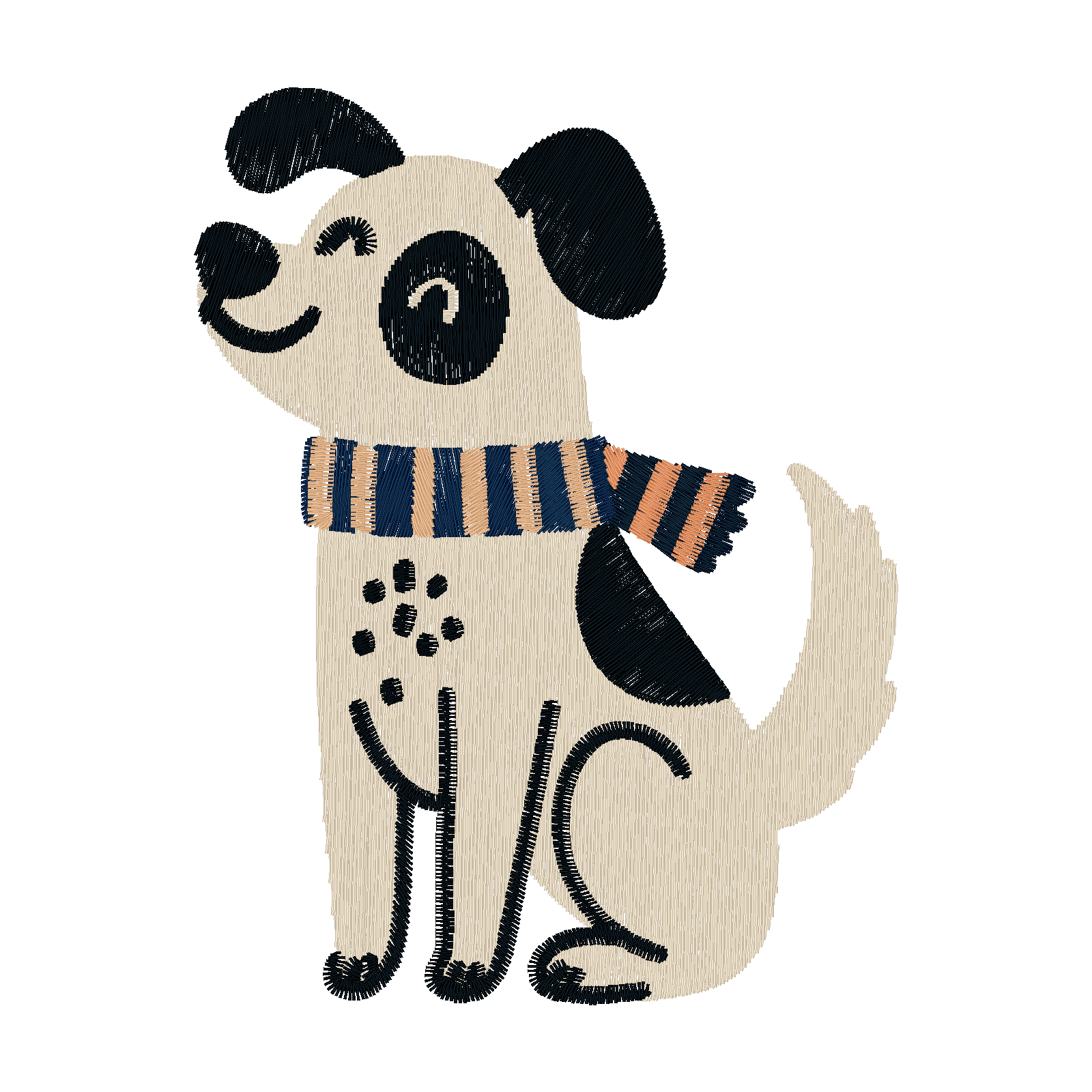 Winter Pup digital stitch preview