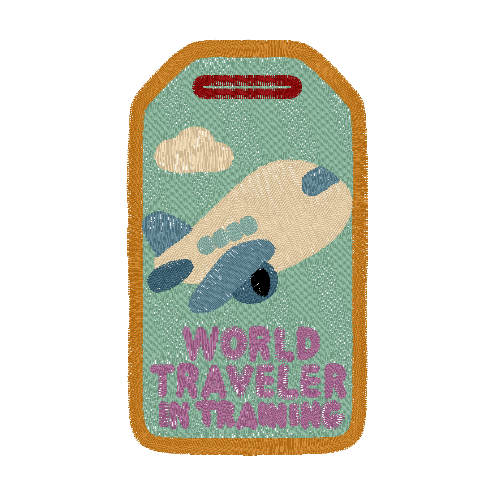 World Traveler Luggage Tag digital stitch preview