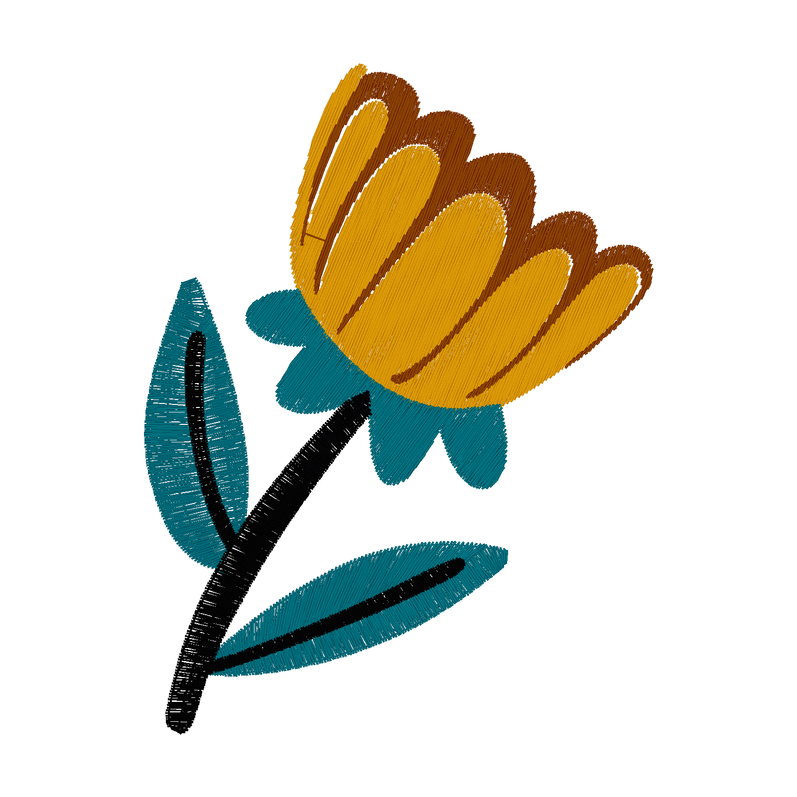 Yellow Flower digital stitch preview